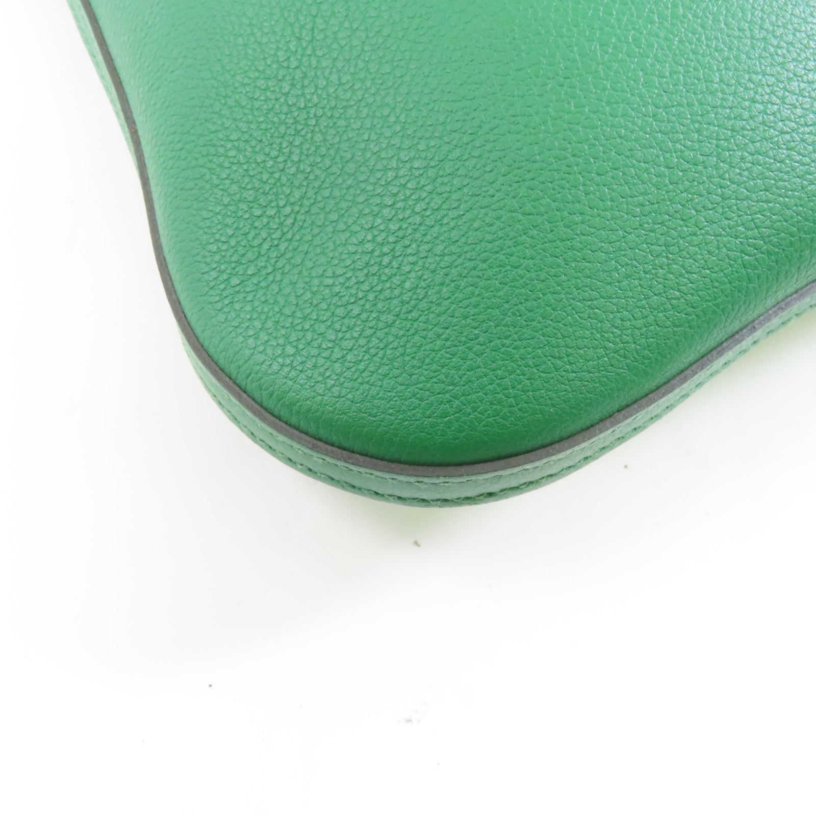 HERMES Evercolor皮革Bridado Backpack銀扣背包Vert Vertigo綠色