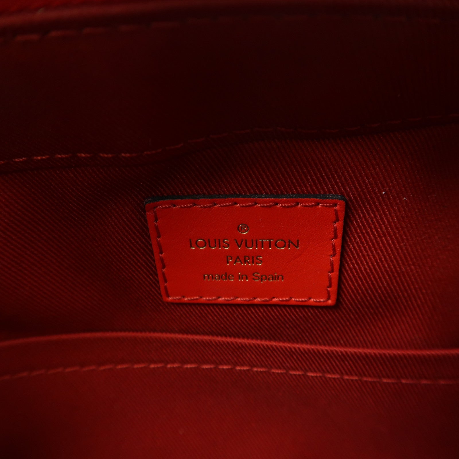 LOUIS VUITTON Monogram Saintonge金扣肩背袋啡色/紅色