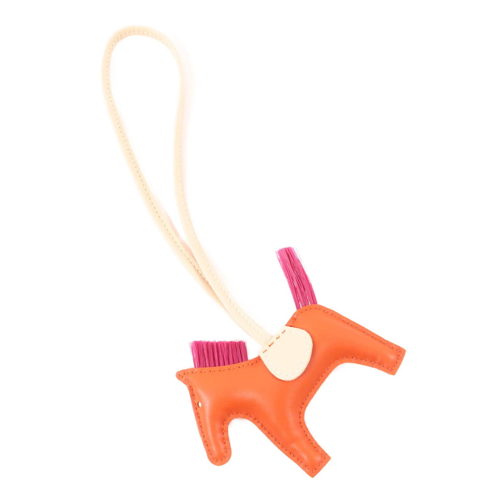 HERMES Agneau Milo皮革Redeo PM掛飾Orange Poppy