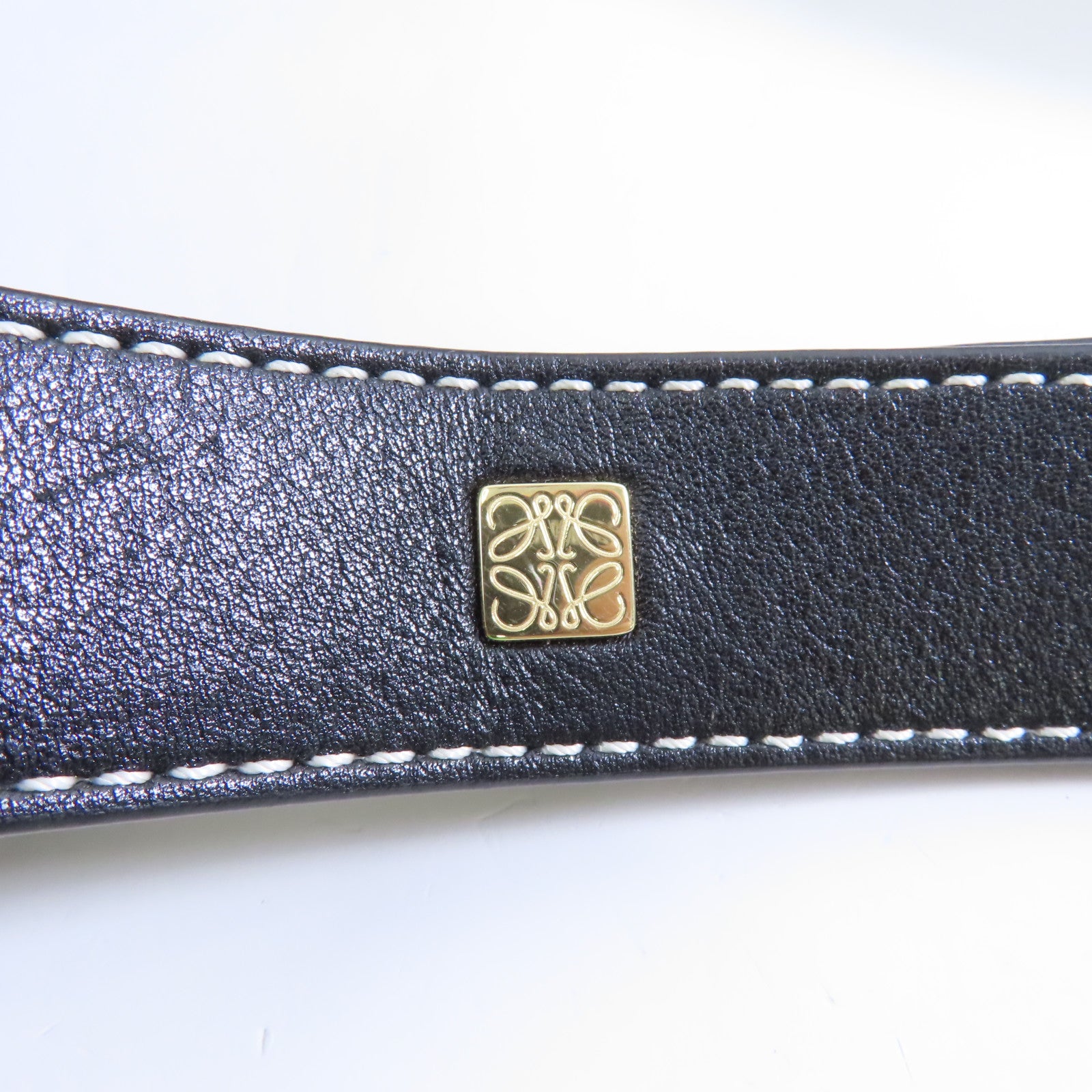 LOEWE 牛皮皮革Hammock Bag金扣手挽肩背兩用袋深藍色