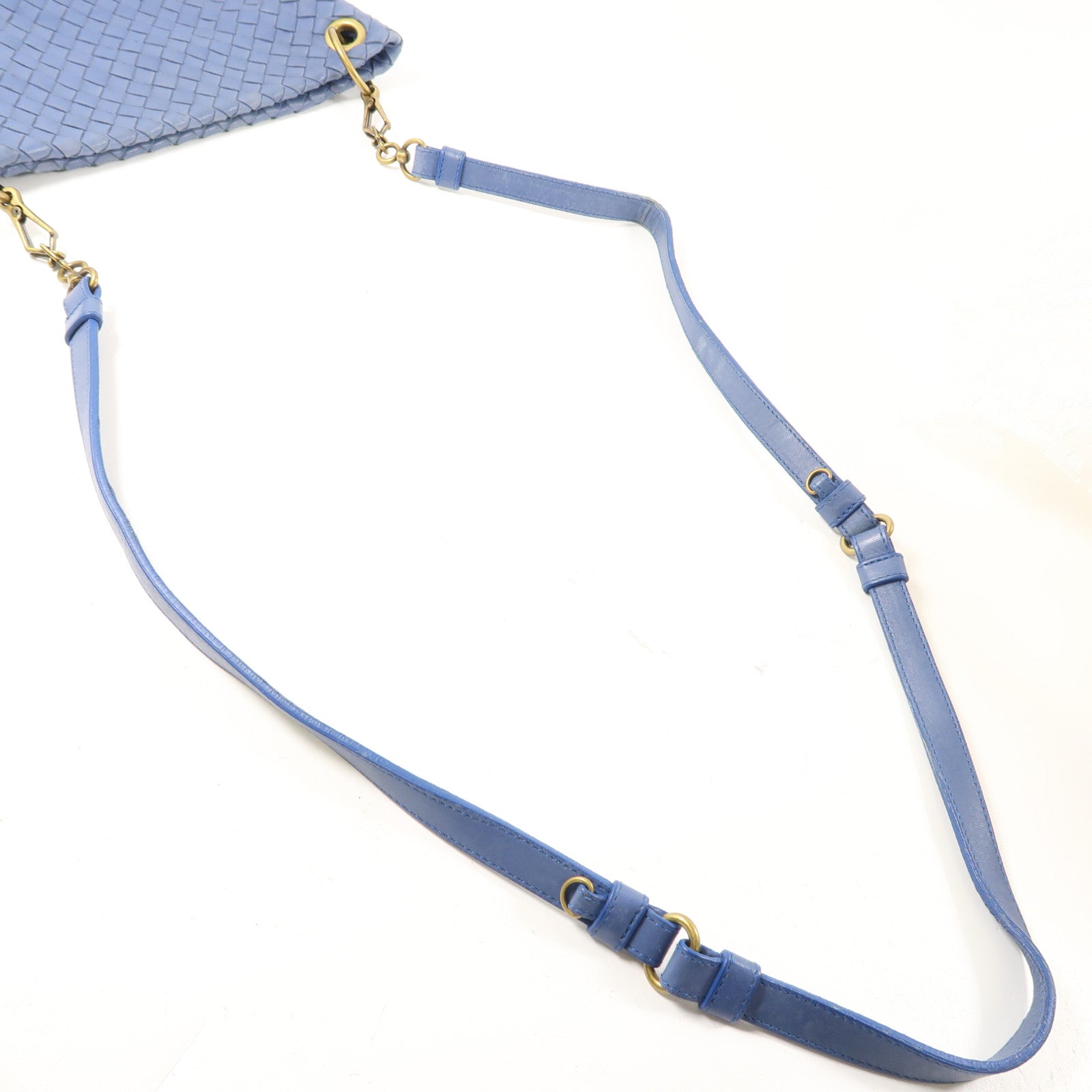 BOTTEGA VENETA 牛皮皮革Shoulder Bag金扣肩背袋藍色