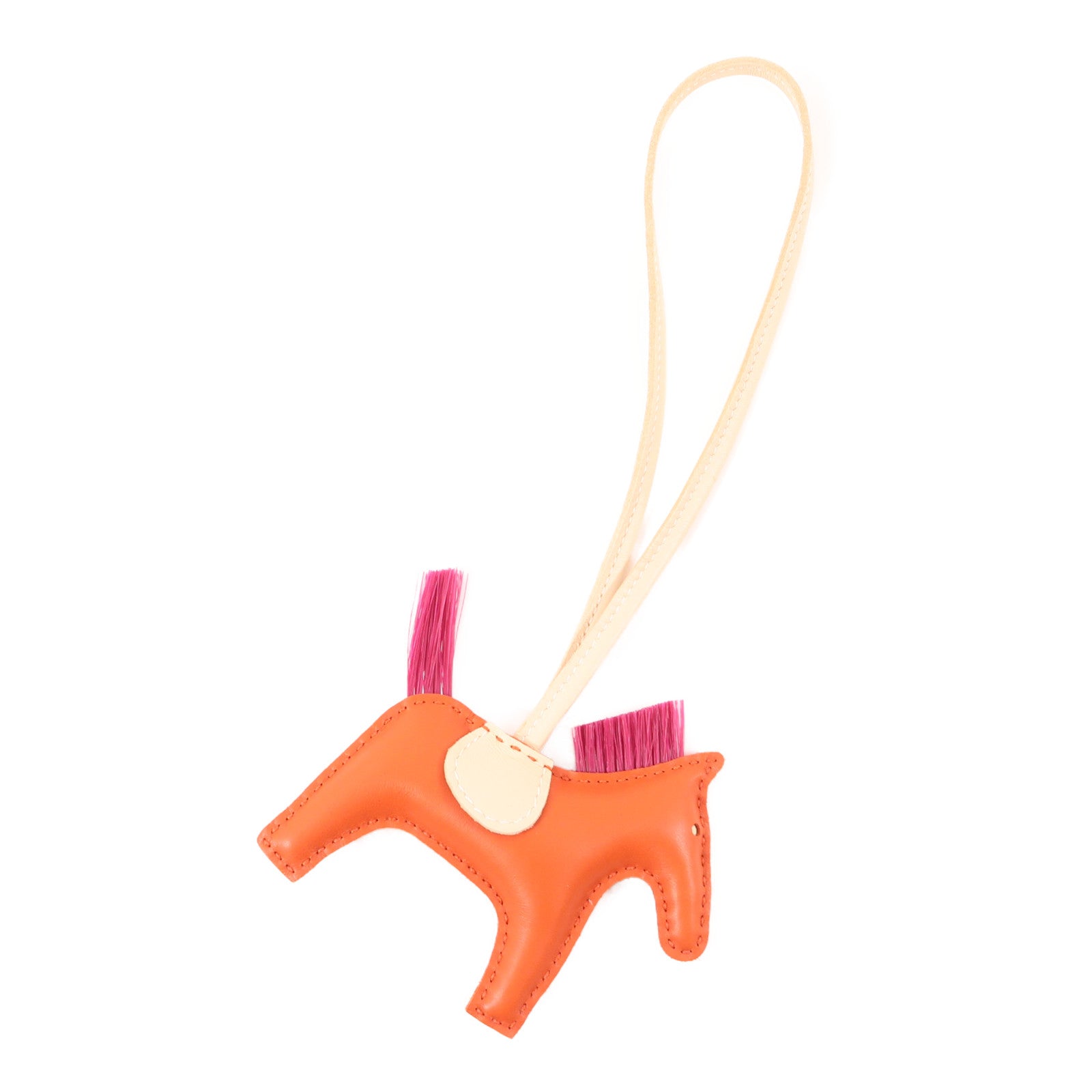 HERMES Agneau Milo皮革Redeo PM掛飾Orange Poppy