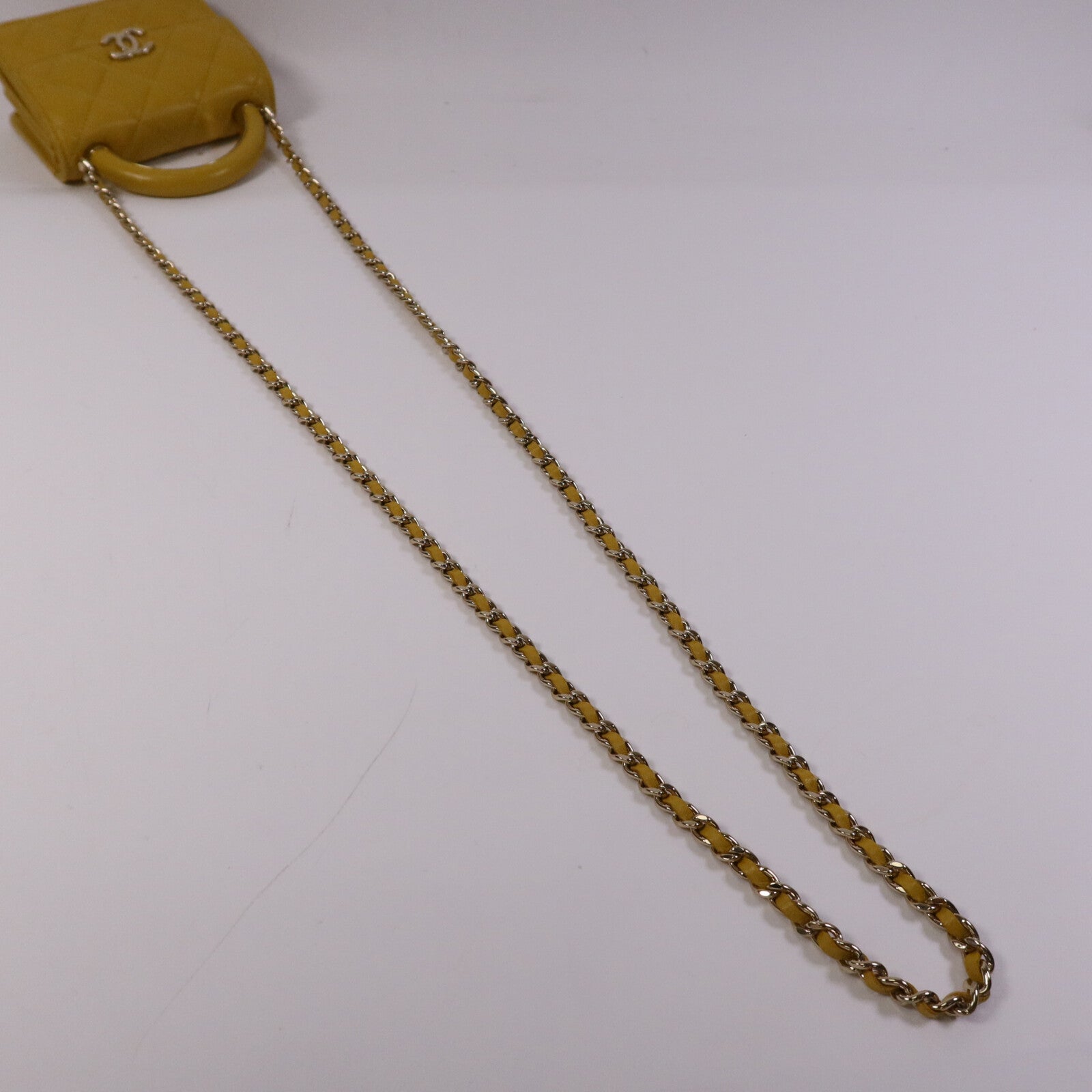 CHANEL 羊皮皮革Chain With Handle金扣鏈帶手挽肩背兩用袋