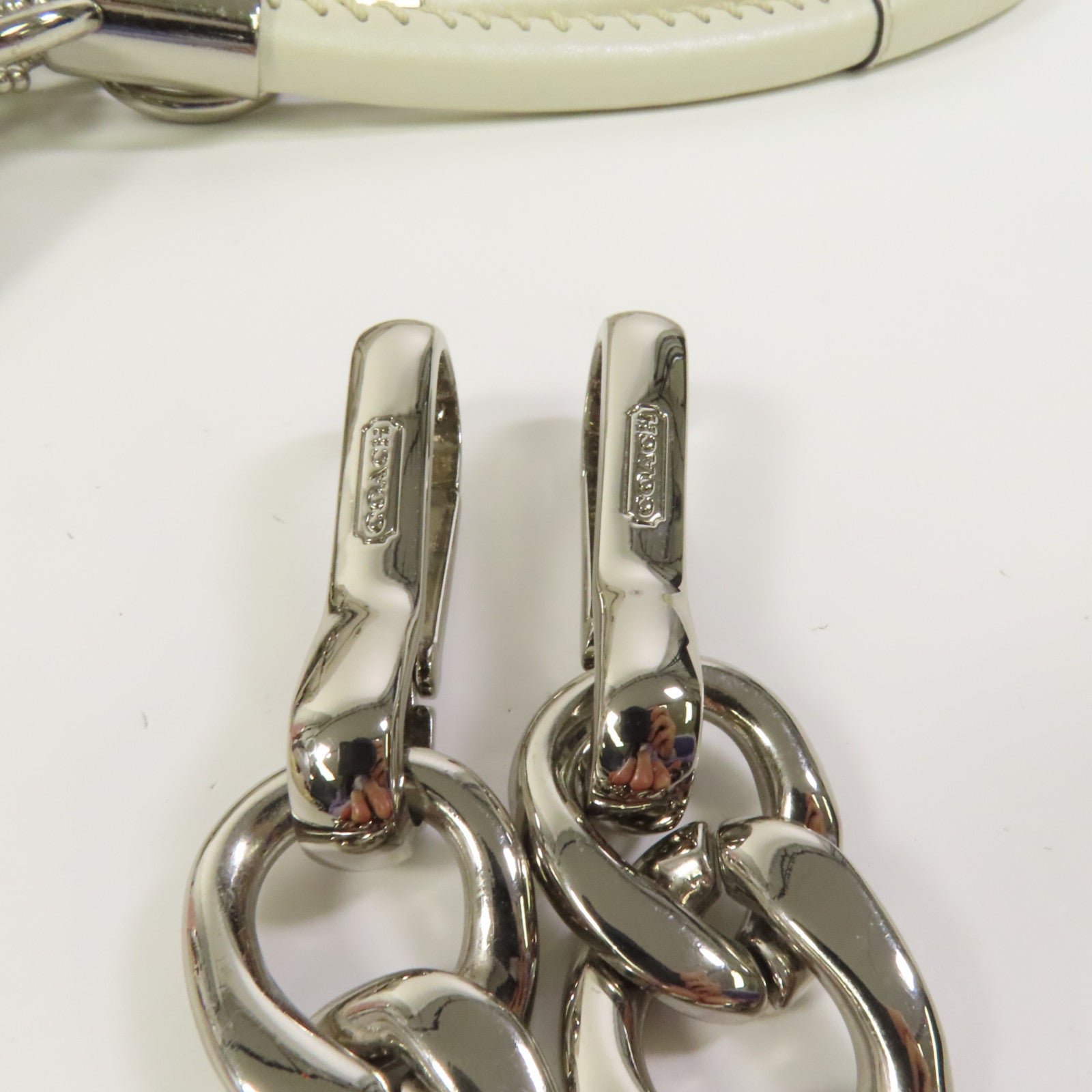 COACH 牛皮皮革2way Shoulder Bag銀扣手挽肩背兩用袋