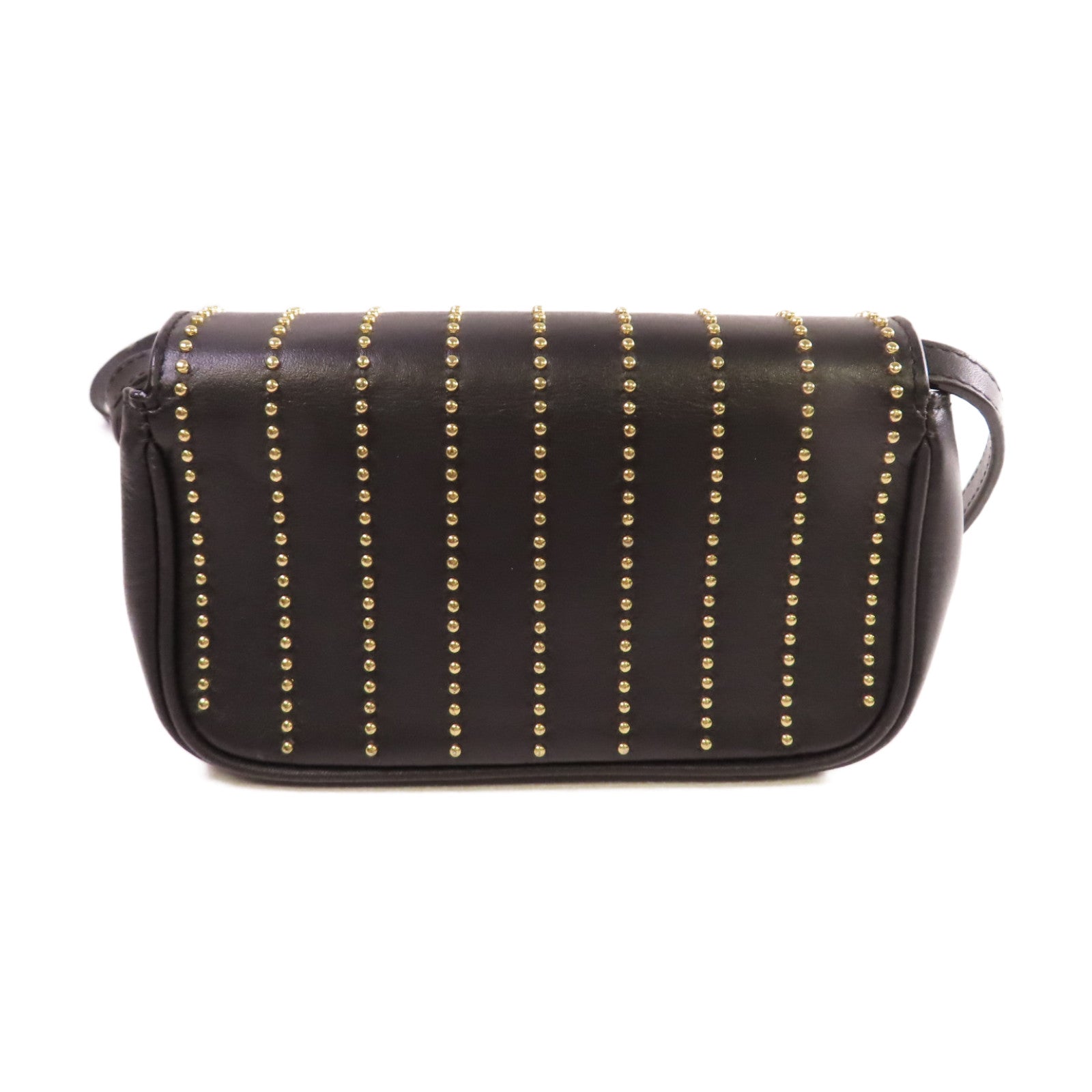 MOSCHINO 牛皮皮革Shoulder Bag金扣肩背袋黑色