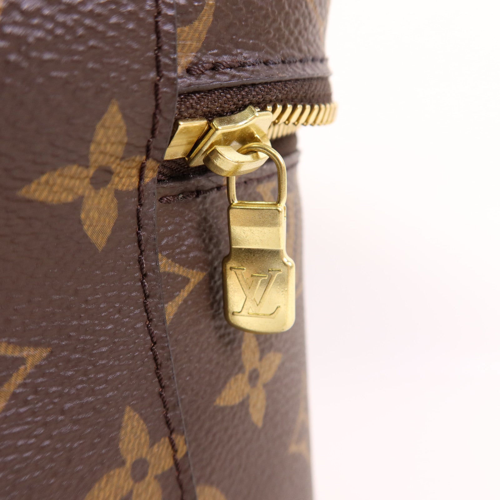 LOUIS VUITTON Monogram Nice BB金扣手挽袋棕色