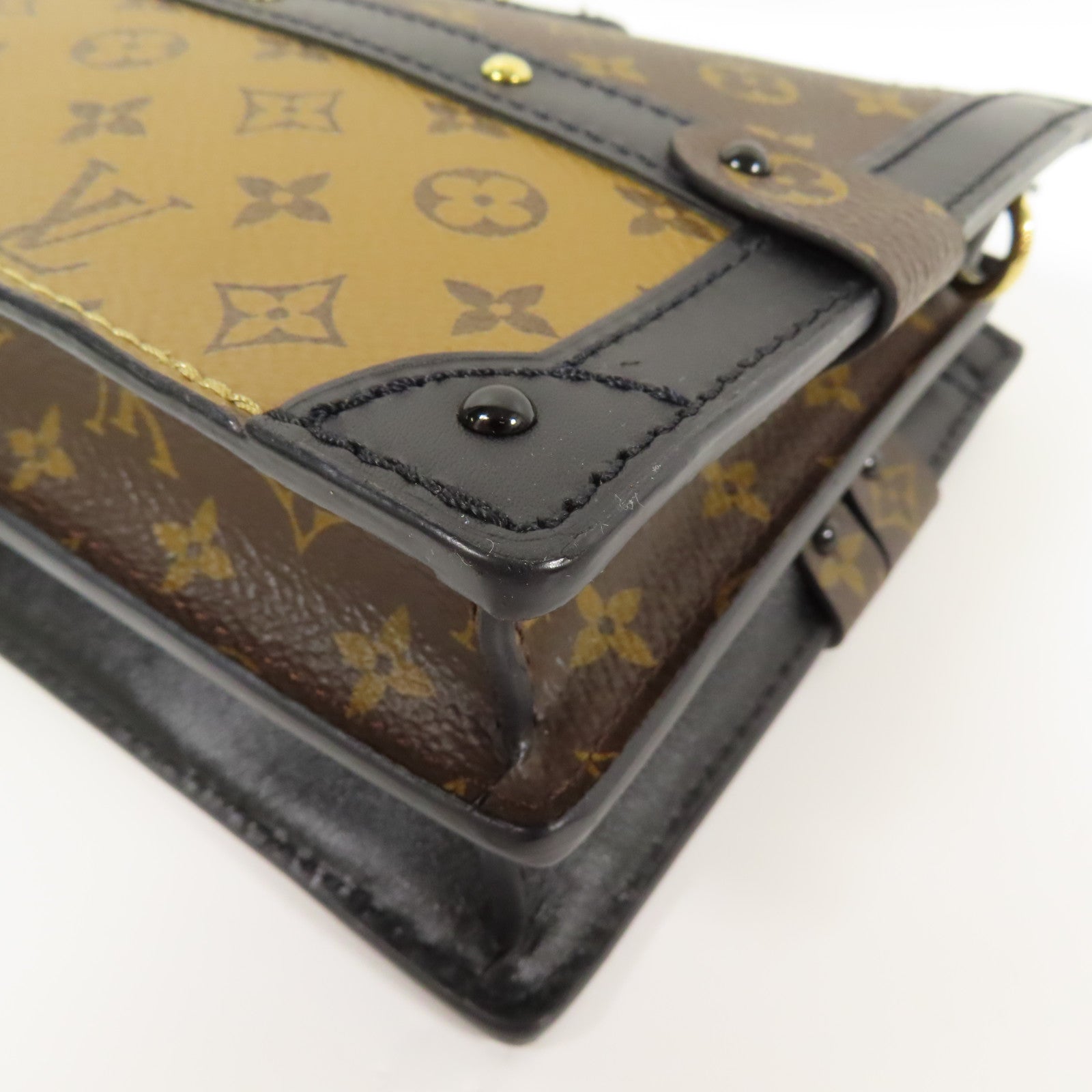 LOUIS VUITTON LV GHW Trunk Clutch Shoulder Bag M43596 Monogram Reverse Brown