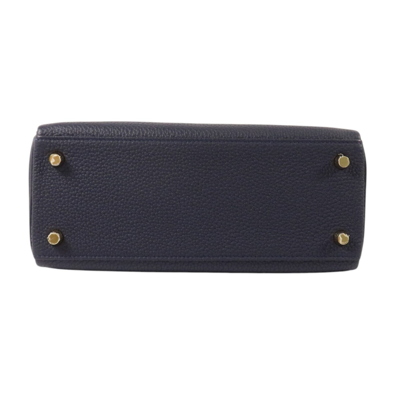 HERMES Togo皮革Kelly 25金扣手挽肩背兩用袋Blue Nuit