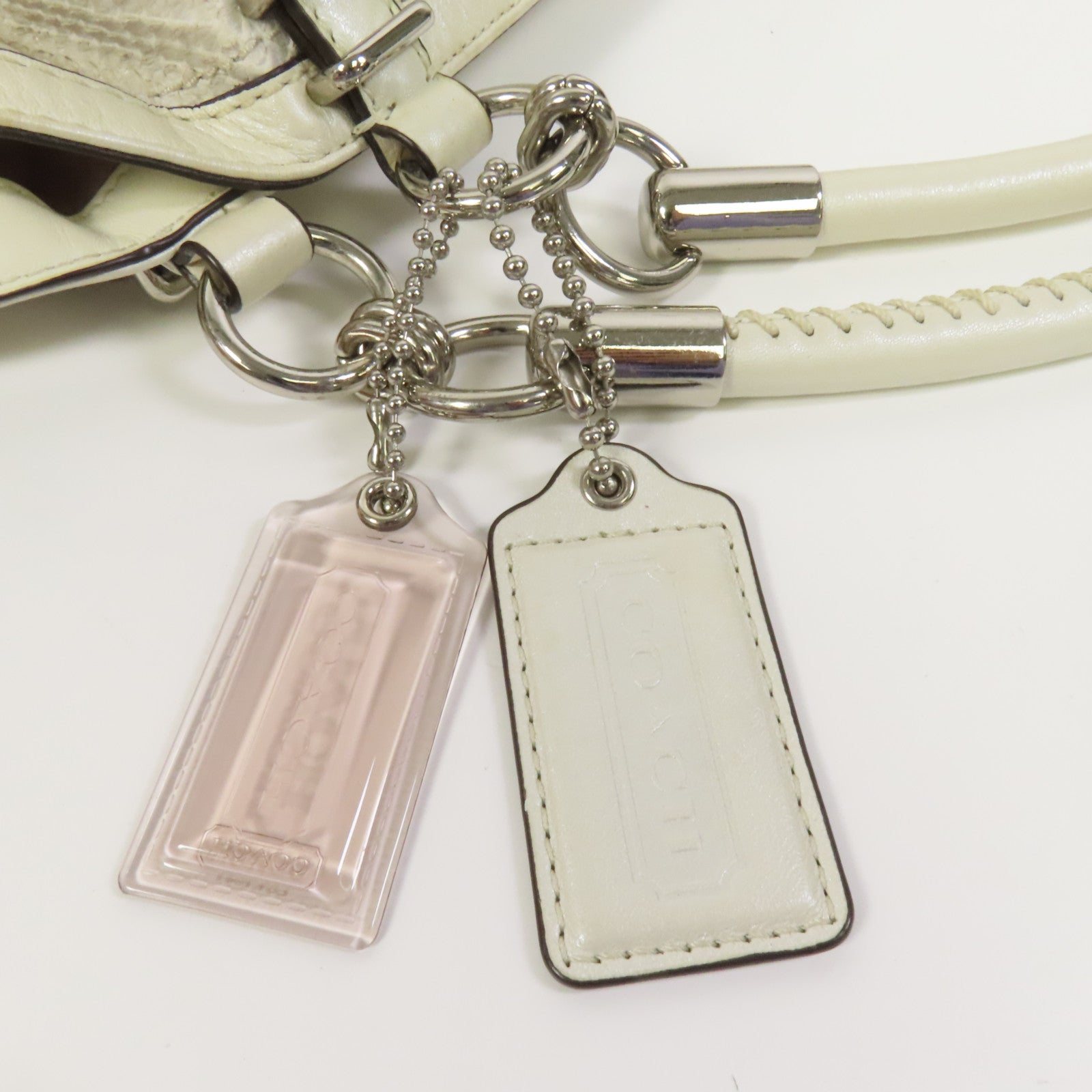 COACH 牛皮皮革2way Shoulder Bag銀扣手挽肩背兩用袋