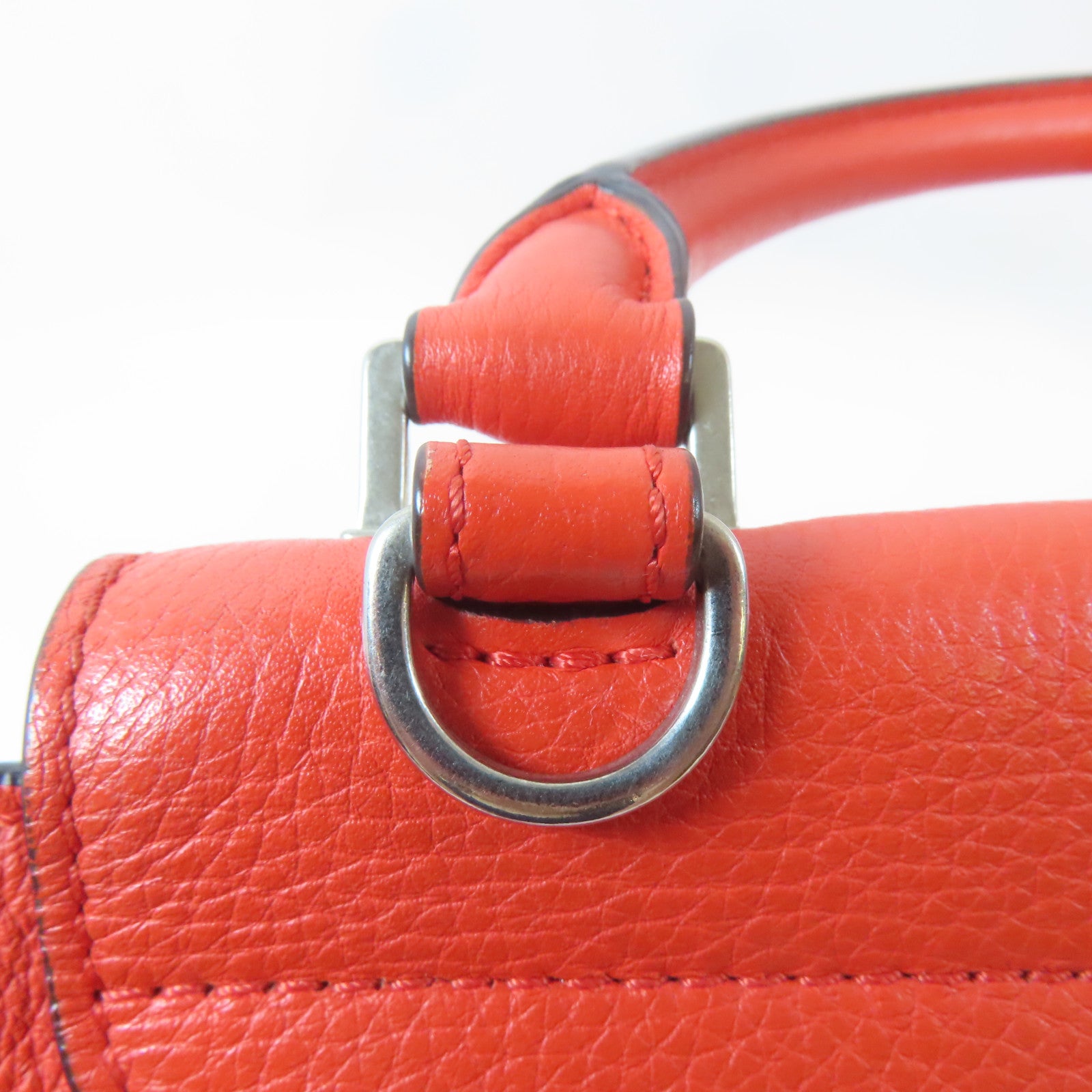 CELINE 【激減優惠】牛皮皮革/絨布Trapeze Tote Bag銀扣手挽肩背兩用袋紅色
