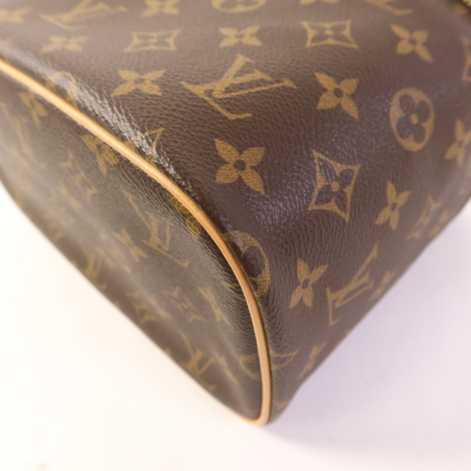 LOUIS VUITTON Monogram Nice BB金扣手挽袋棕色
