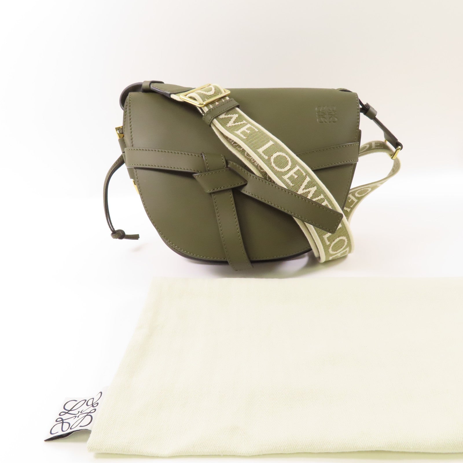 LOEWE 牛皮皮革Small Gate Dual bag金扣肩背袋