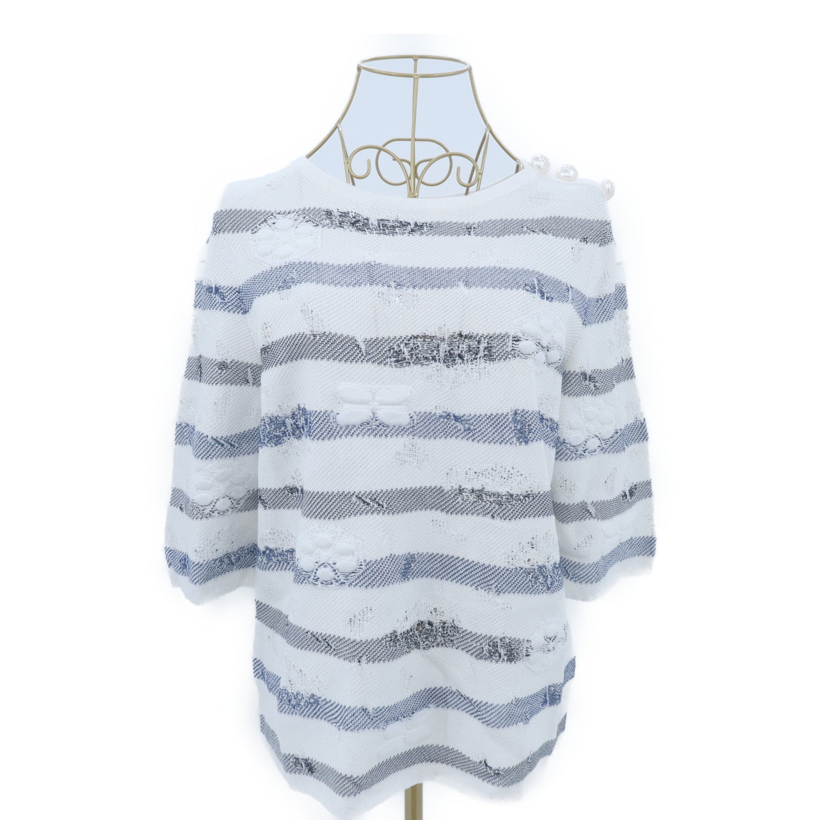 CHANEL Rayon/Paper/Cotton Knitted Top針織