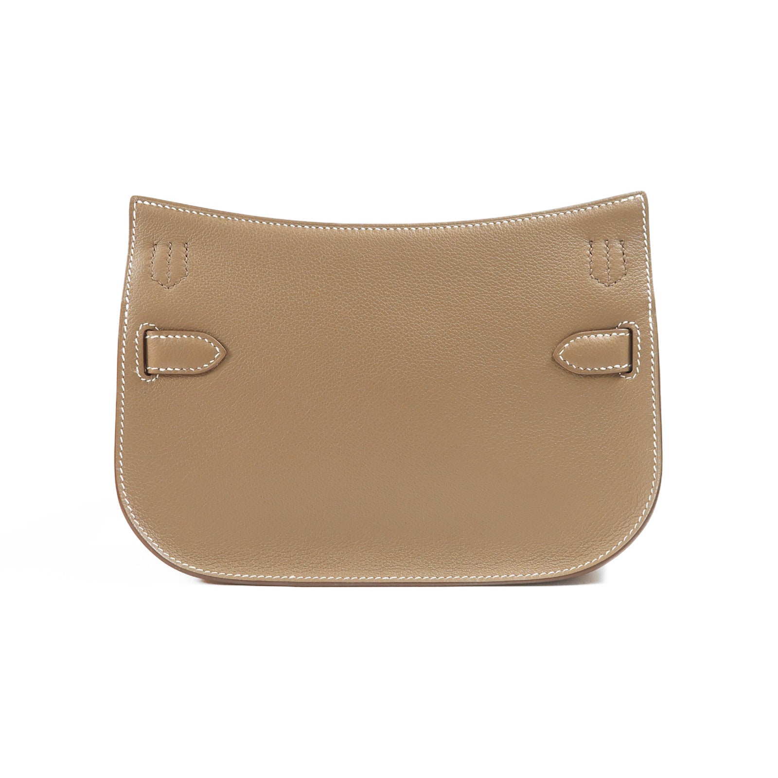 HERMES Evercolor皮革Mini Jypsiere金扣肩背袋Etoupe大象灰