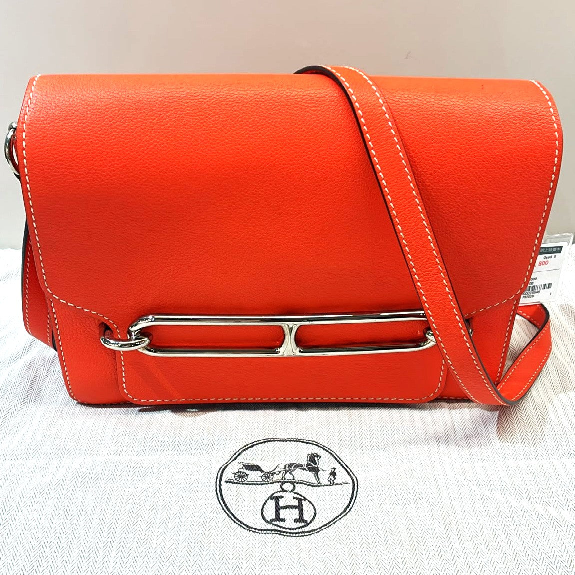 HERMES Evercolor皮革Roulis 23肩背袋Feu