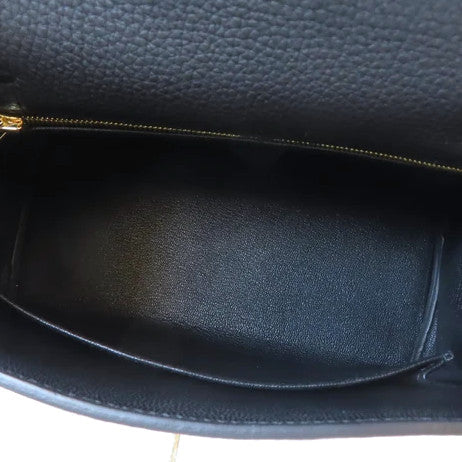 HERMES Togo皮革Kelly 25金扣手挽肩背兩用袋Blue Nuit