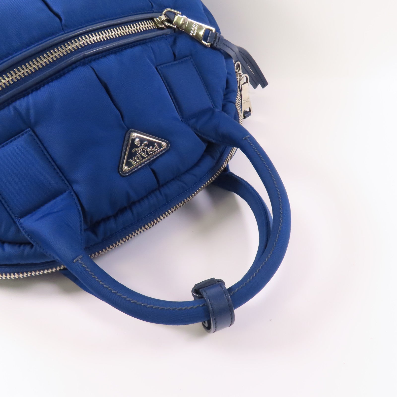 PRADA 尼龍2 Way Bag銀扣手挽肩背兩用袋