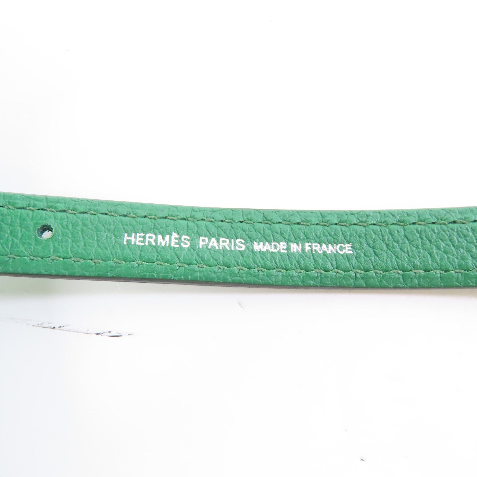 HERMES Evercolor皮革Bridado Backpack銀扣背包Vert Vertigo綠色