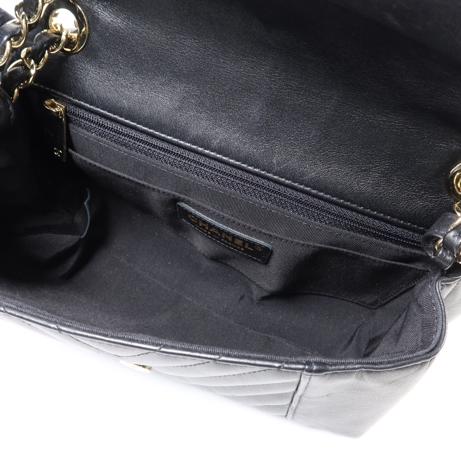 CHANEL 牛皮皮革Shoulder Bag金扣鏈帶肩背袋