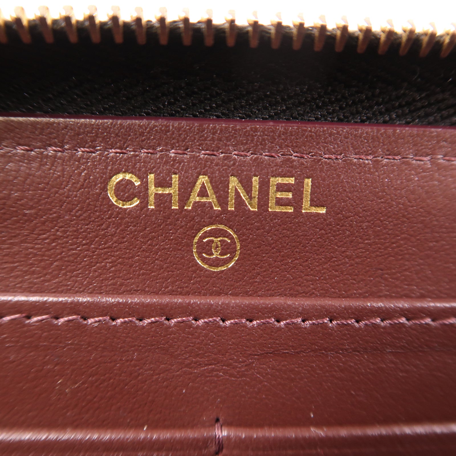 CHANEL 牛皮皮革Long Wallet金扣長錢包