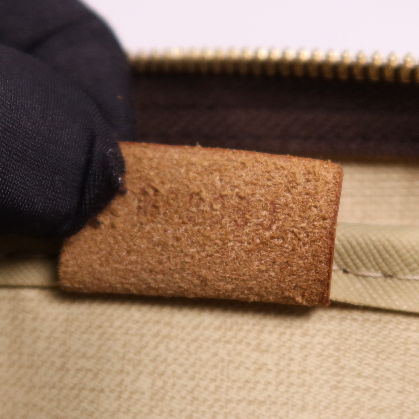 LOUIS VUITTON Monogram Deauville金扣手挽袋棕色