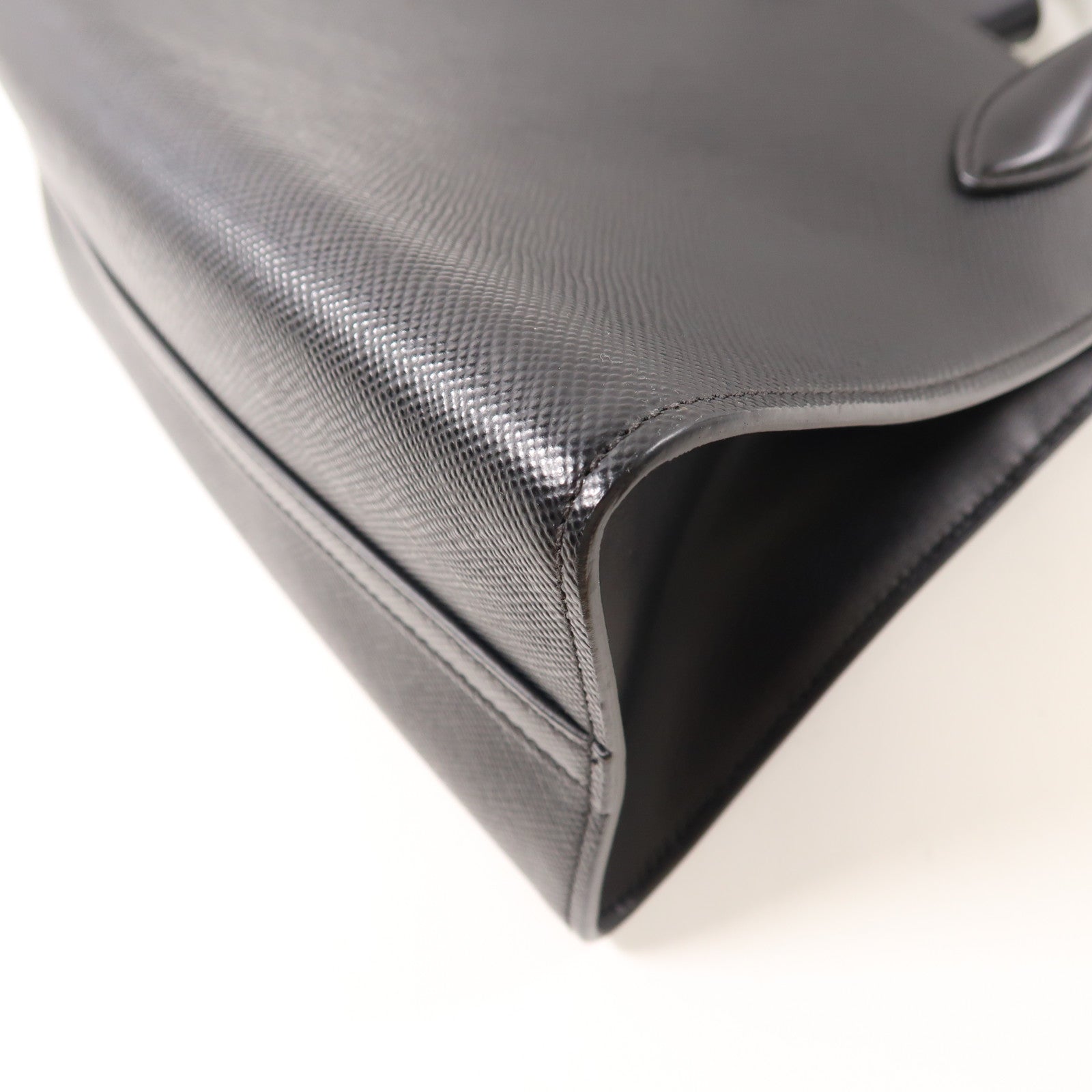 PRADA 牛皮皮革2 Way Shoulder Bag金扣手挽肩背兩用袋黑色