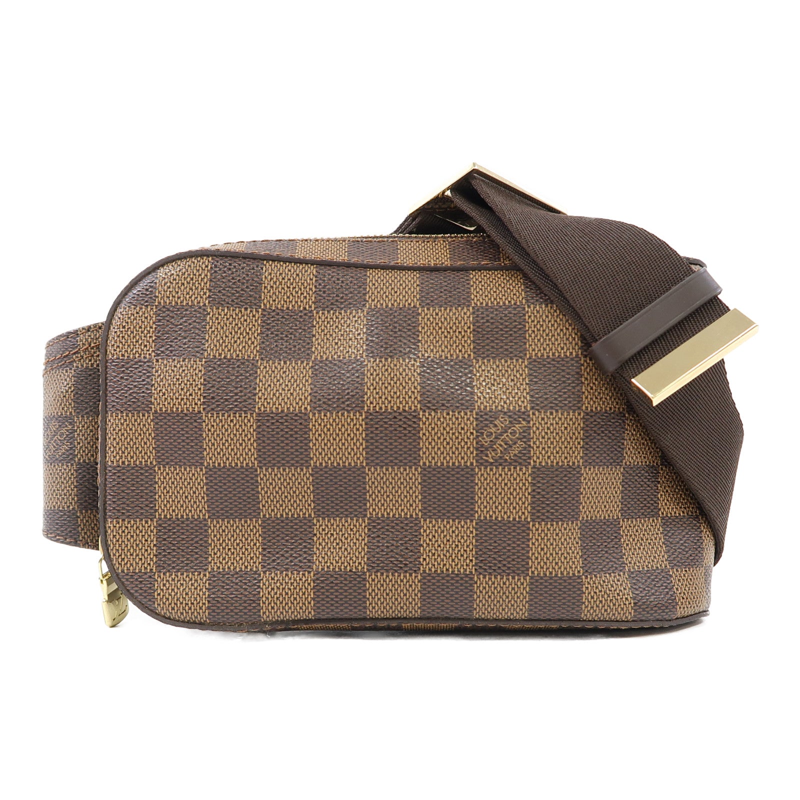 LOUIS VUITTON Damier Ebene Geronimos金扣腰包啡色