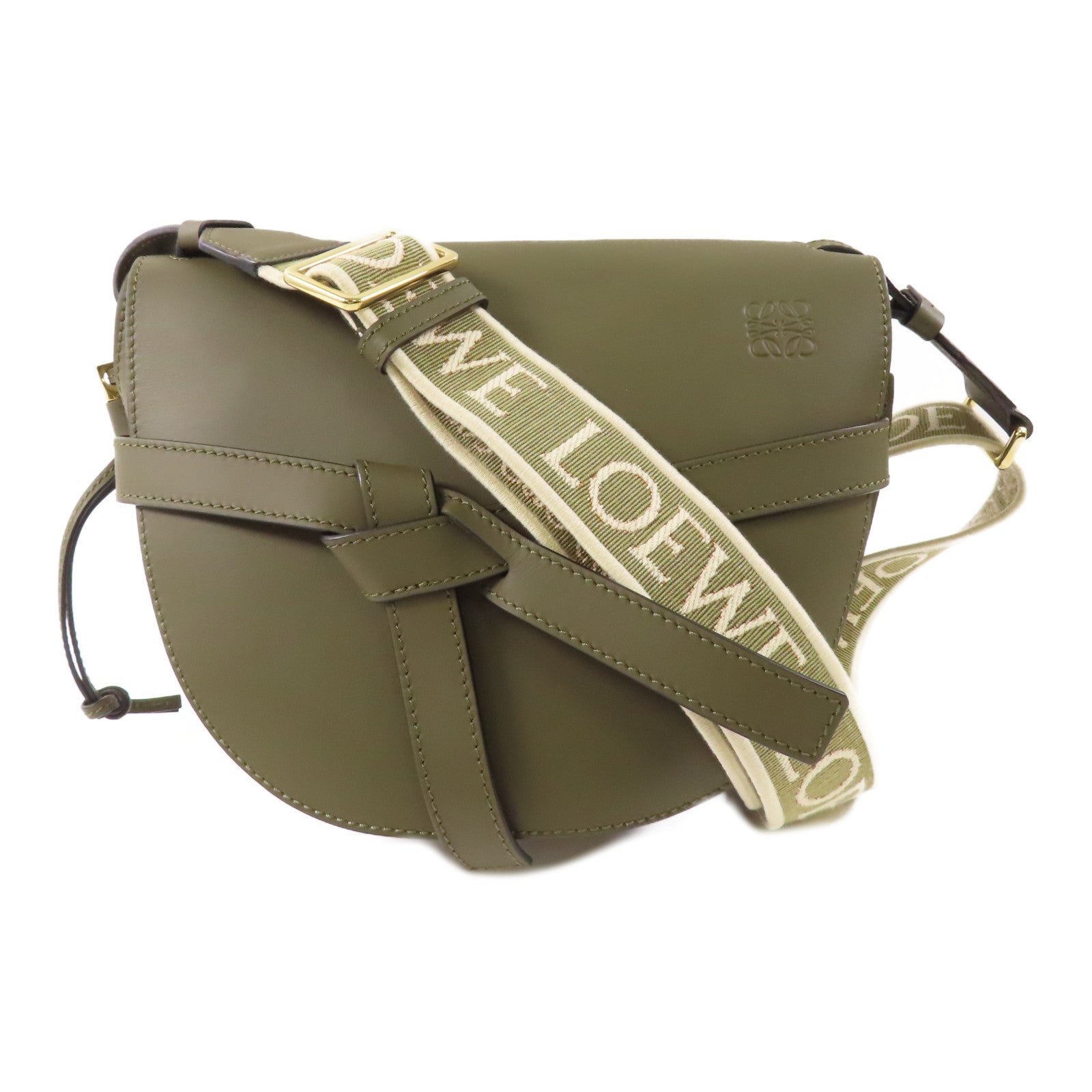 LOEWE 牛皮皮革Small Gate Dual bag金扣肩背袋