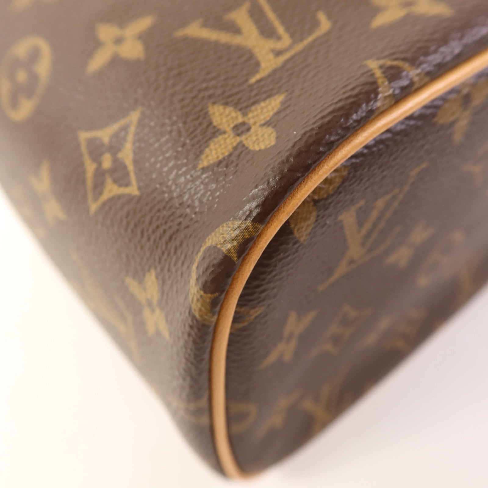 LOUIS VUITTON Monogram Nice BB金扣手挽袋棕色