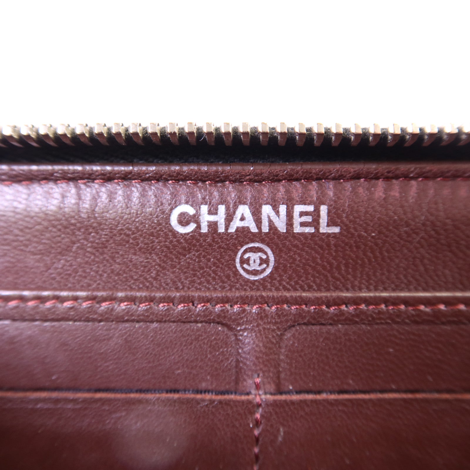 CHANEL 羊皮皮革Long Wallet銀扣長錢包