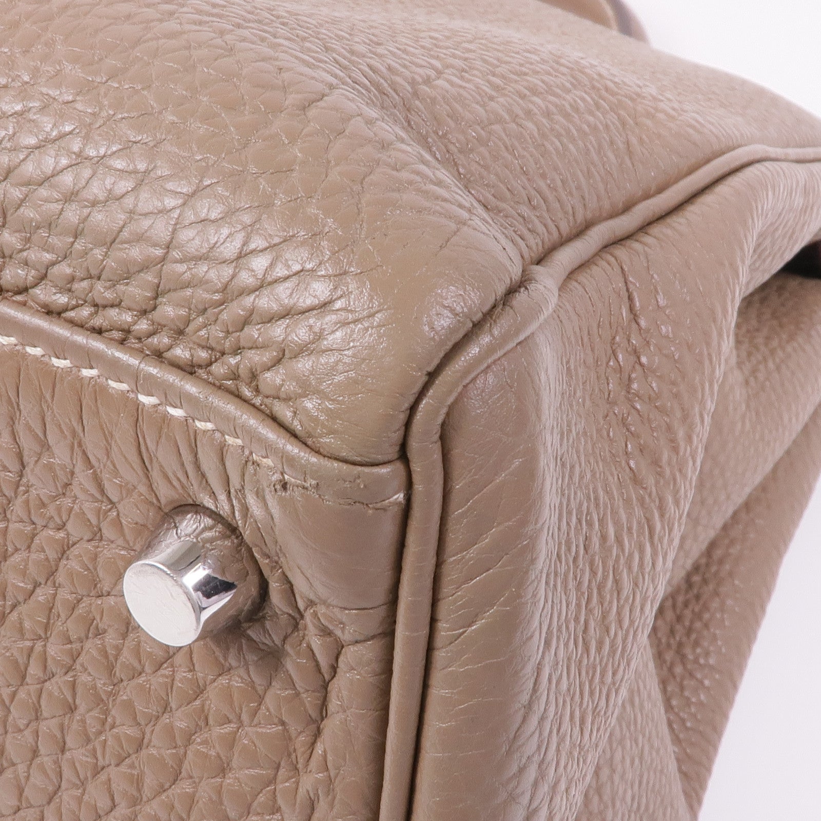 HERMES Togo皮革Kelly 35銀扣手挽肩背兩用袋18 Etoupe