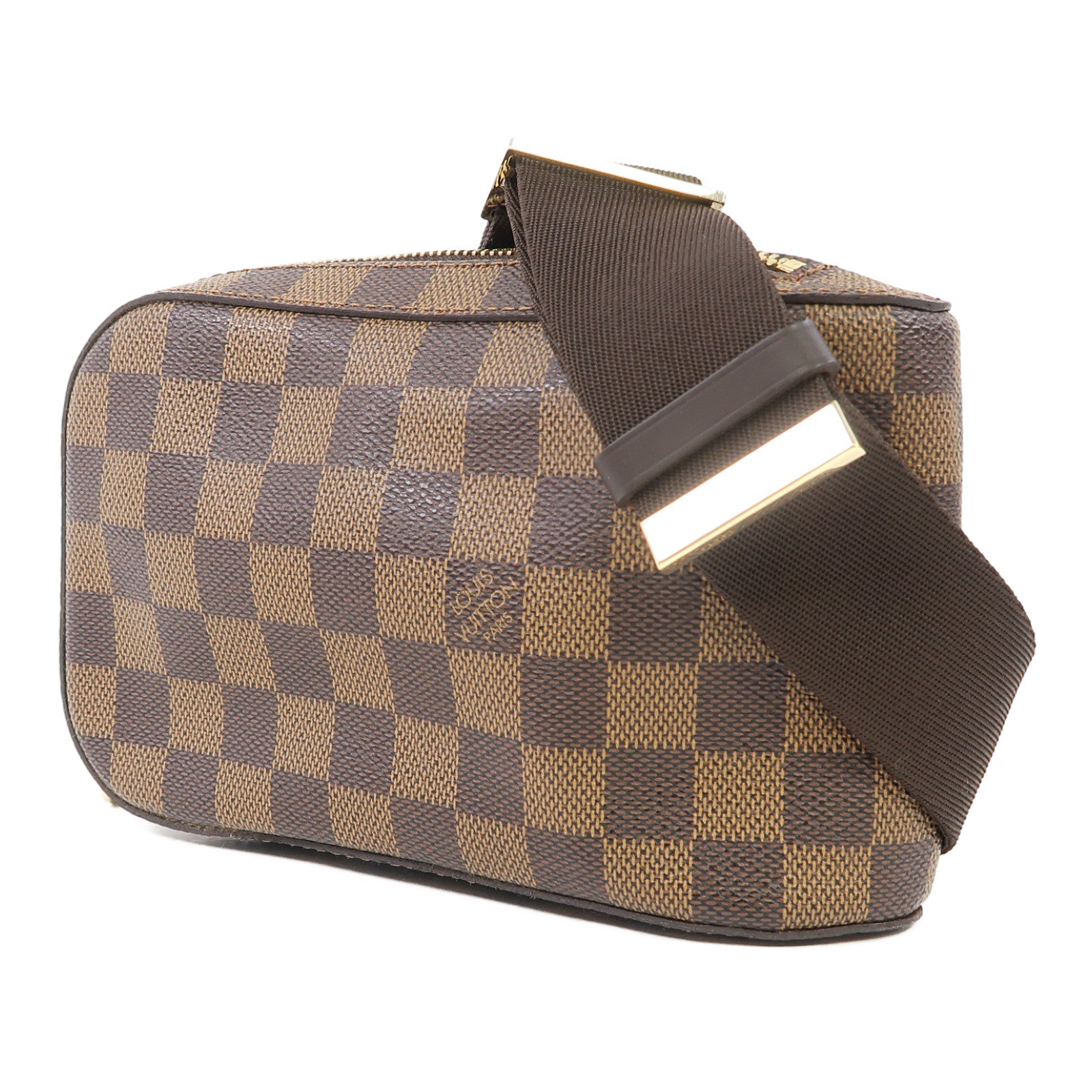 LOUIS VUITTON Damier Ebene Geronimos金扣腰包啡色