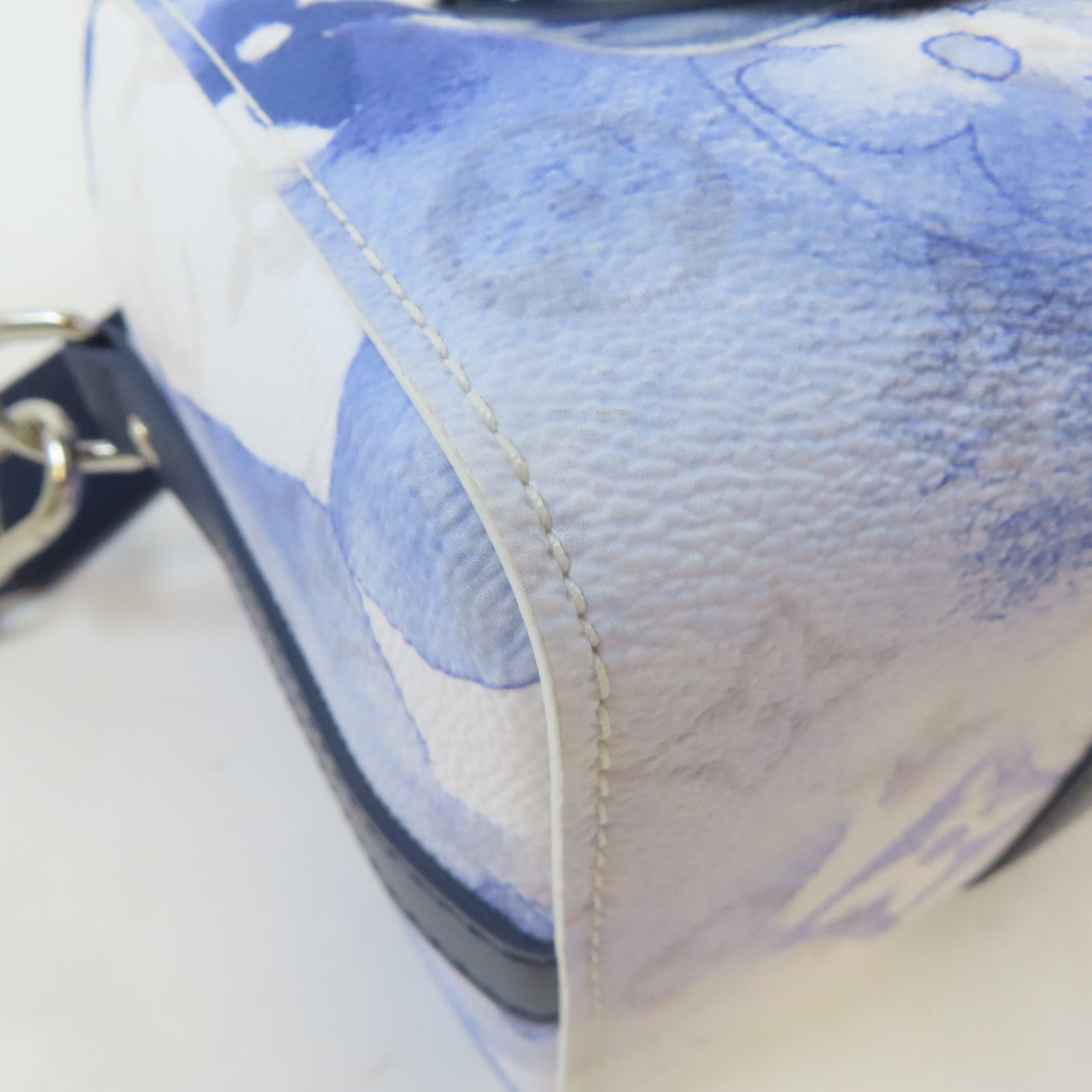 LOUIS VUITTON Monogram Watercolor City Keepall銀扣肩背袋藍色/白色