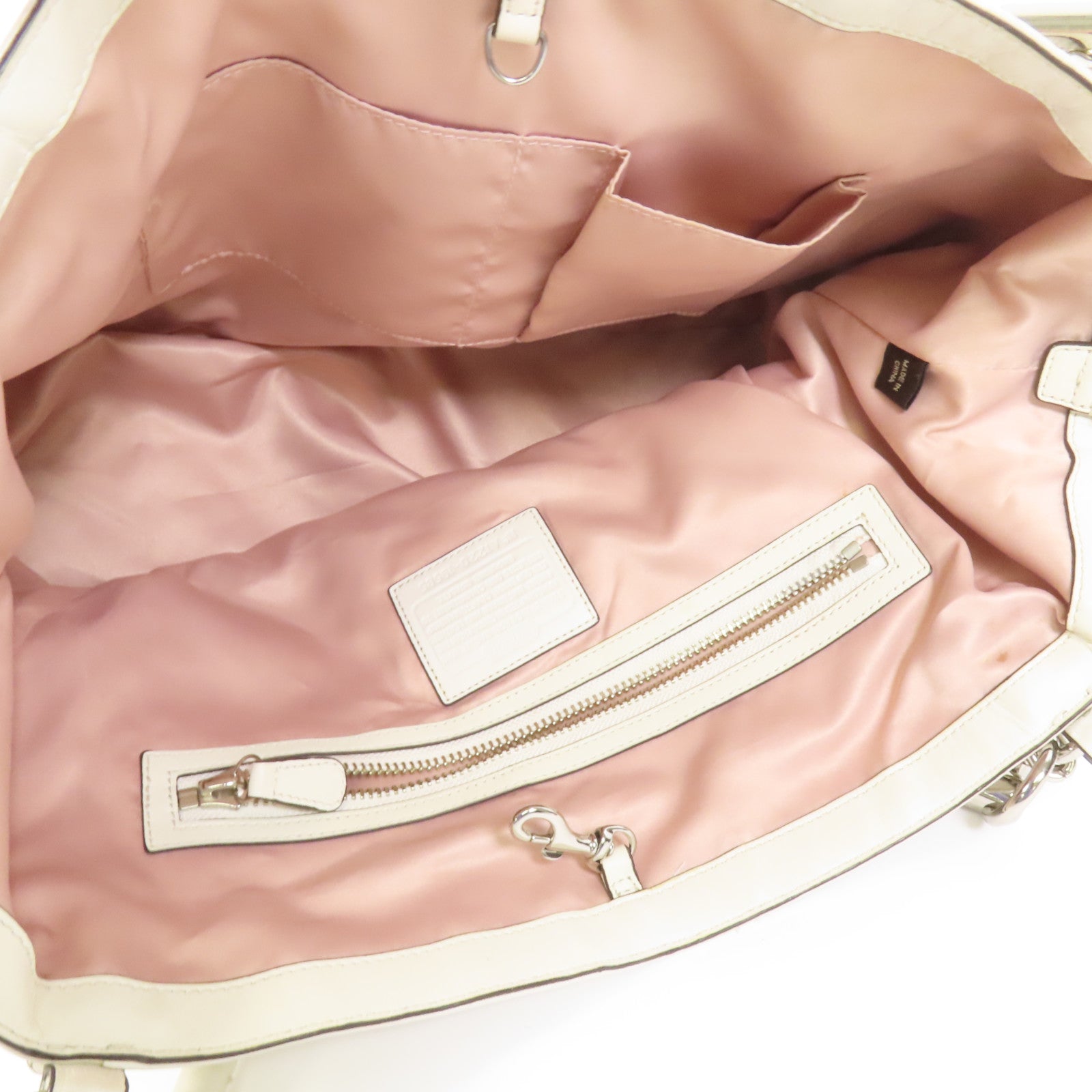 COACH 牛皮皮革2way Shoulder Bag銀扣手挽肩背兩用袋