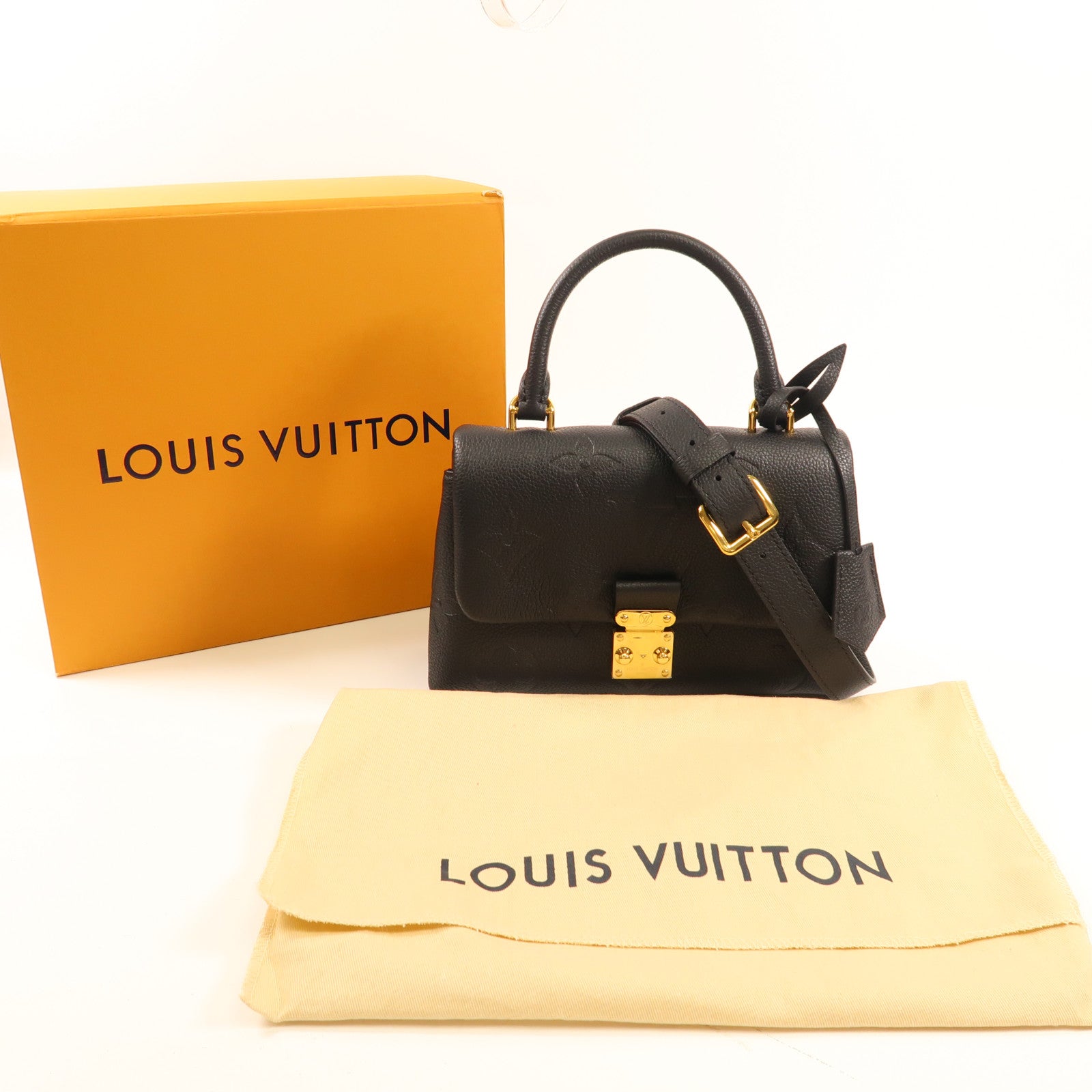 LOUIS VUITTON Monogram Empreinte Madeleine BB金扣手挽肩背兩用袋