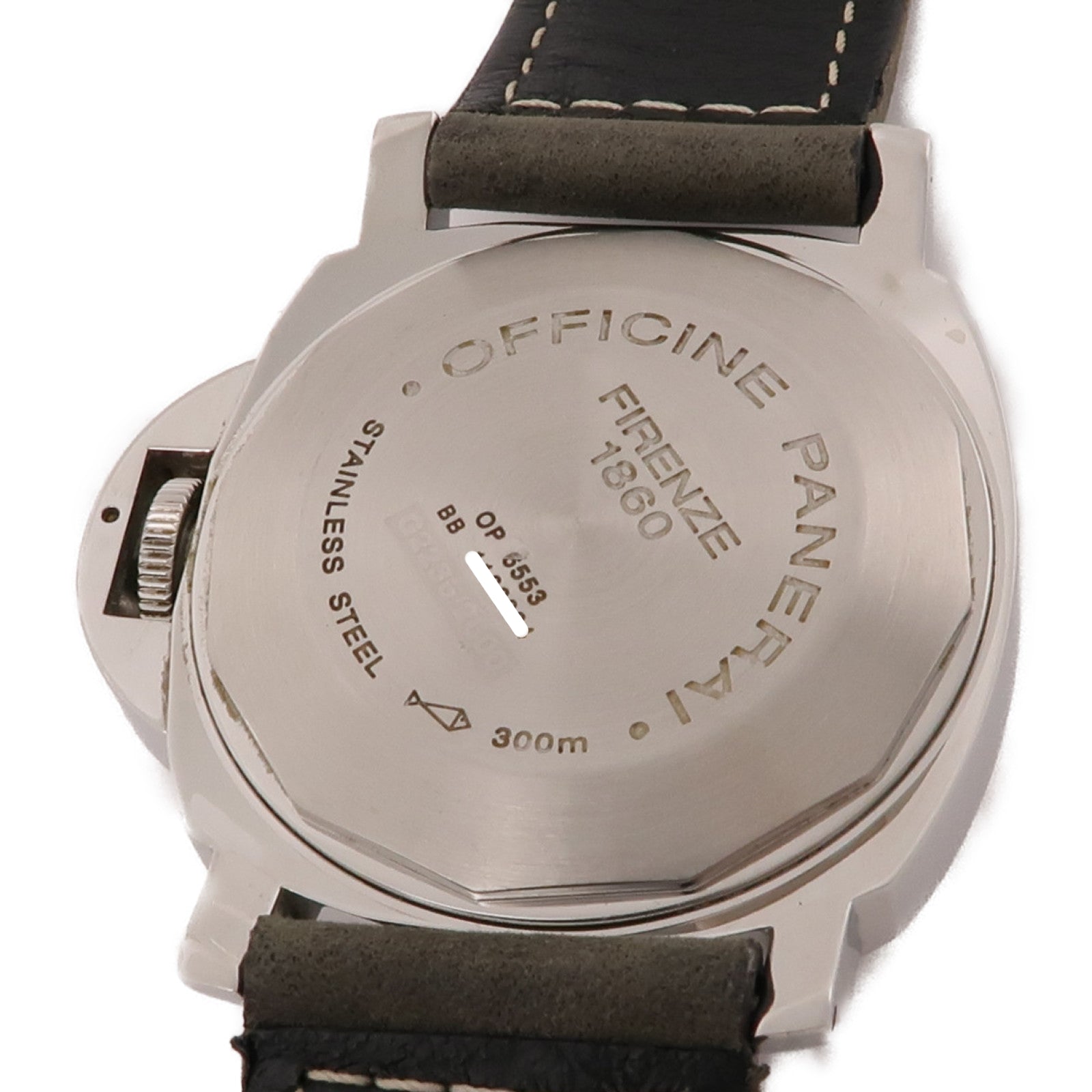PANERAI Luminor Marina不鏽鋼/皮革帶手錶自動機芯黑色