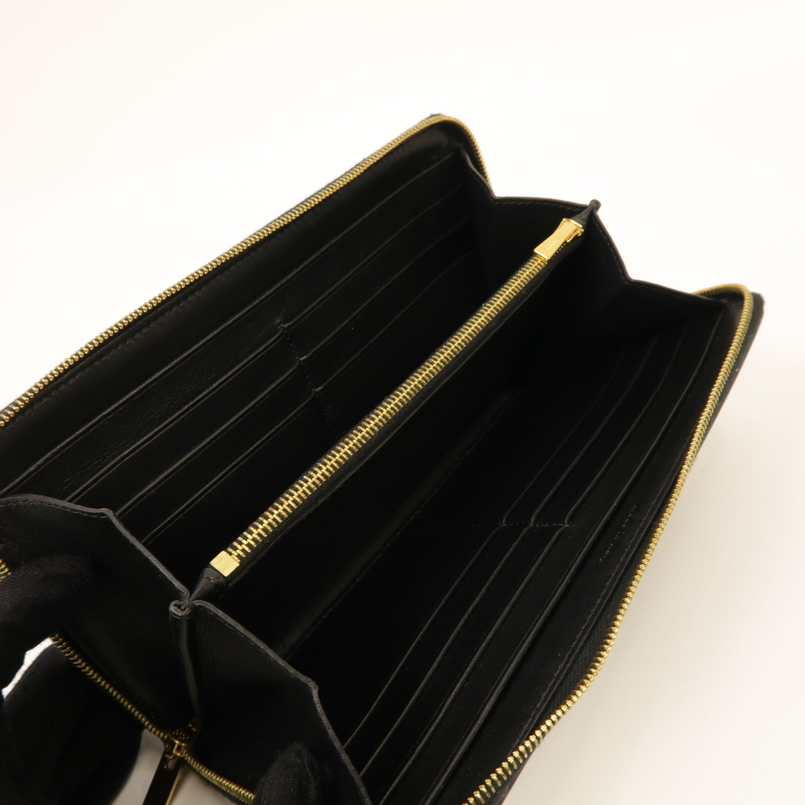 CELINE 【清倉大減價】牛皮皮革Zipper Long Wallet金扣長錢包藍色