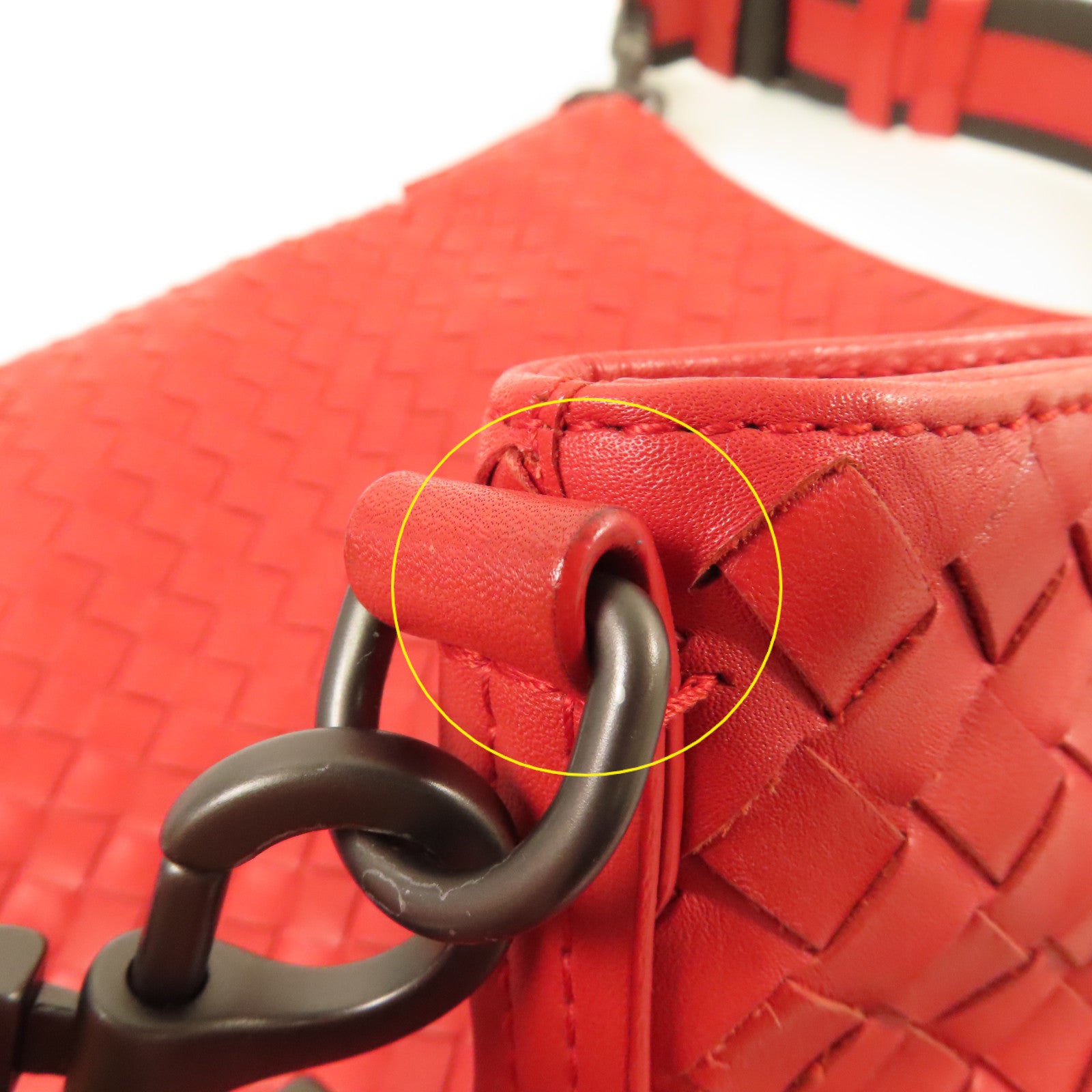 BOTTEGA VENETA 織紋皮革Shoulder Bag肩背袋紅色