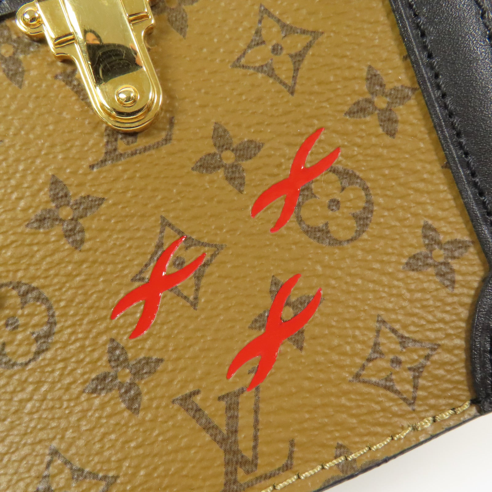 LOUIS VUITTON LV GHW Trunk Clutch Shoulder Bag M43596 Monogram Reverse Brown