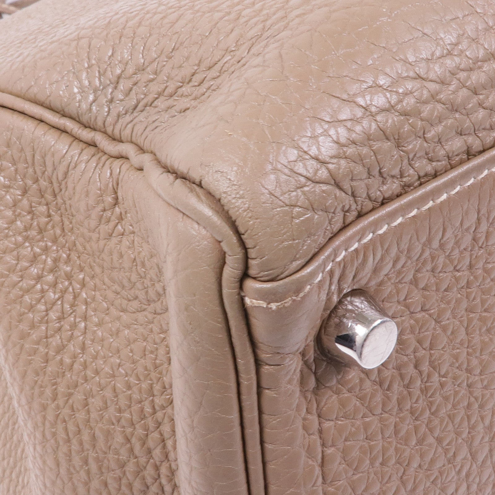 HERMES Togo皮革Kelly 35銀扣手挽肩背兩用袋18 Etoupe
