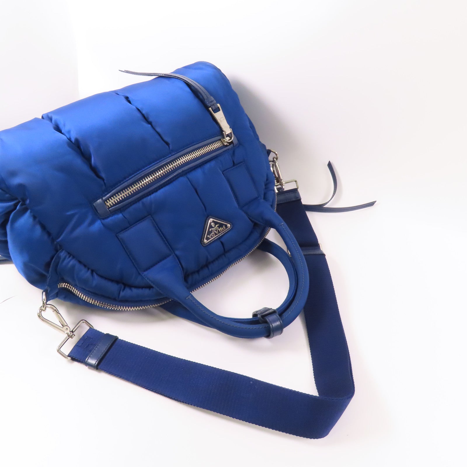 PRADA 尼龍2 Way Bag銀扣手挽肩背兩用袋