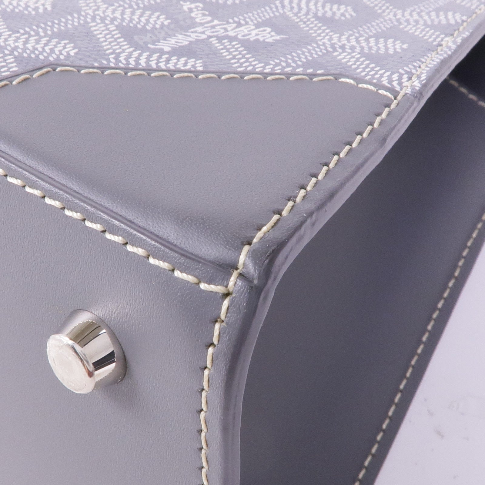 GOYARD 塗層帆布/皮革Saigon PM銀扣手挽肩背兩用袋