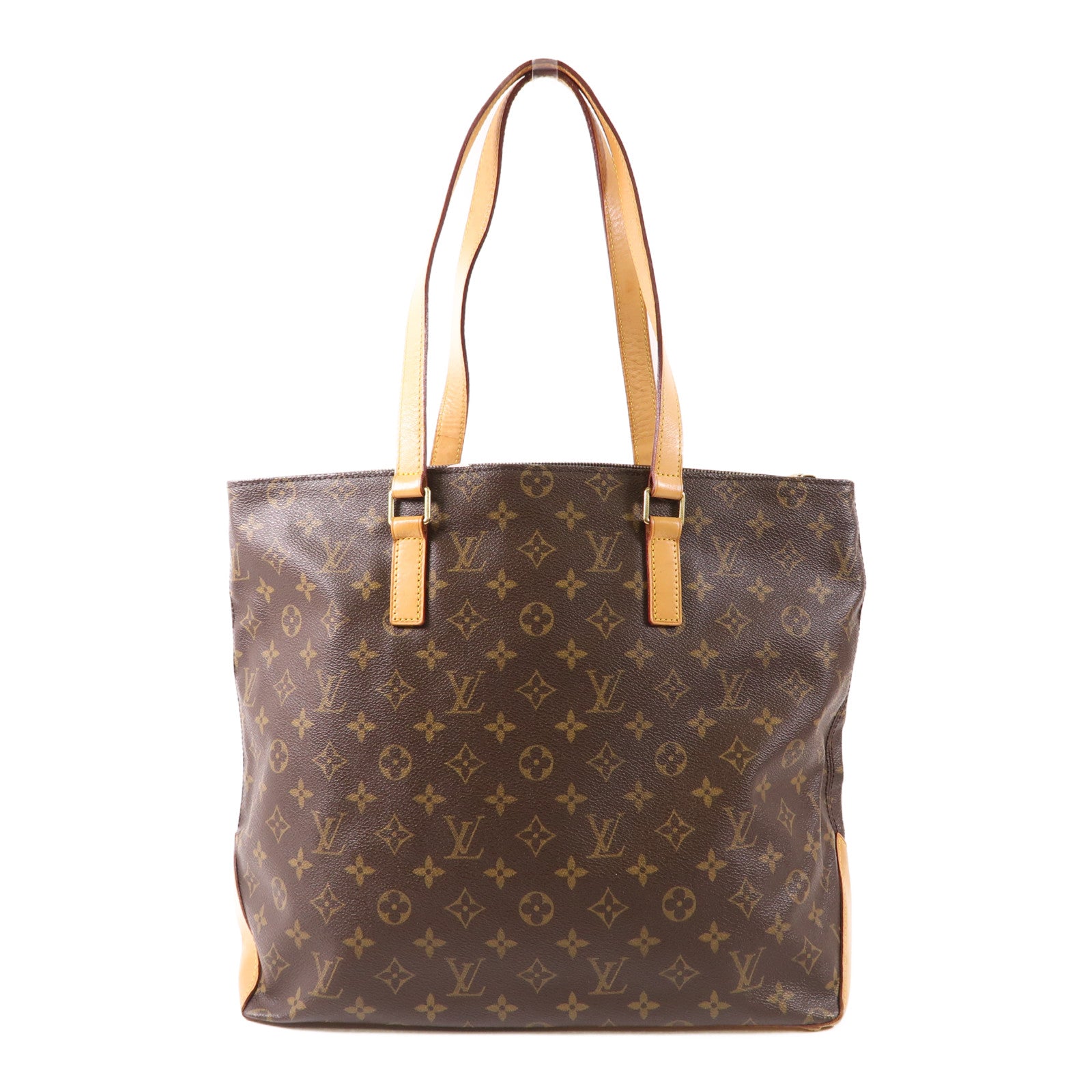LOUIS VUITTON Monogram Cabas Mezzo金扣肩背袋棕色
