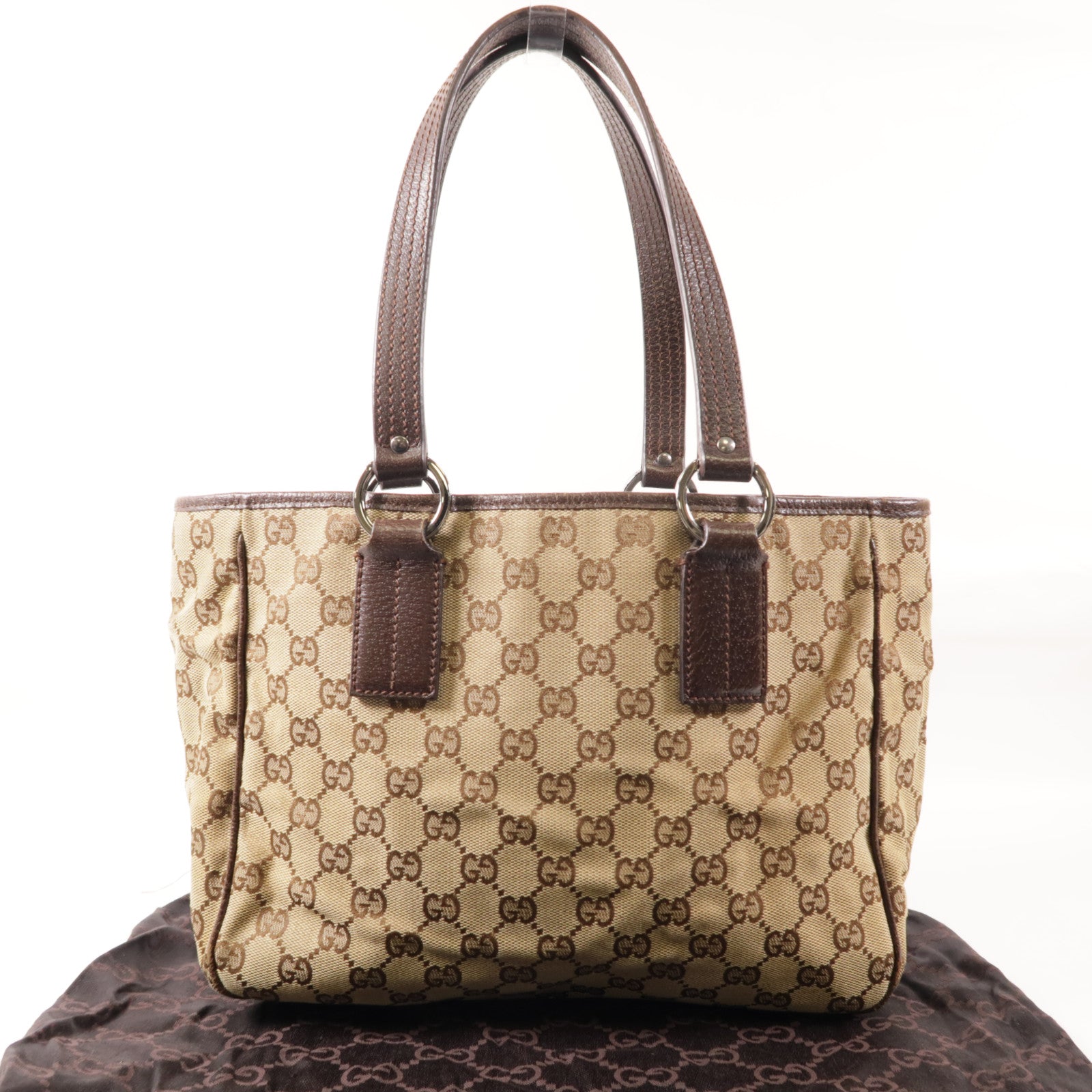 GUCCI 帆布Shoulder Bag銀扣肩背袋