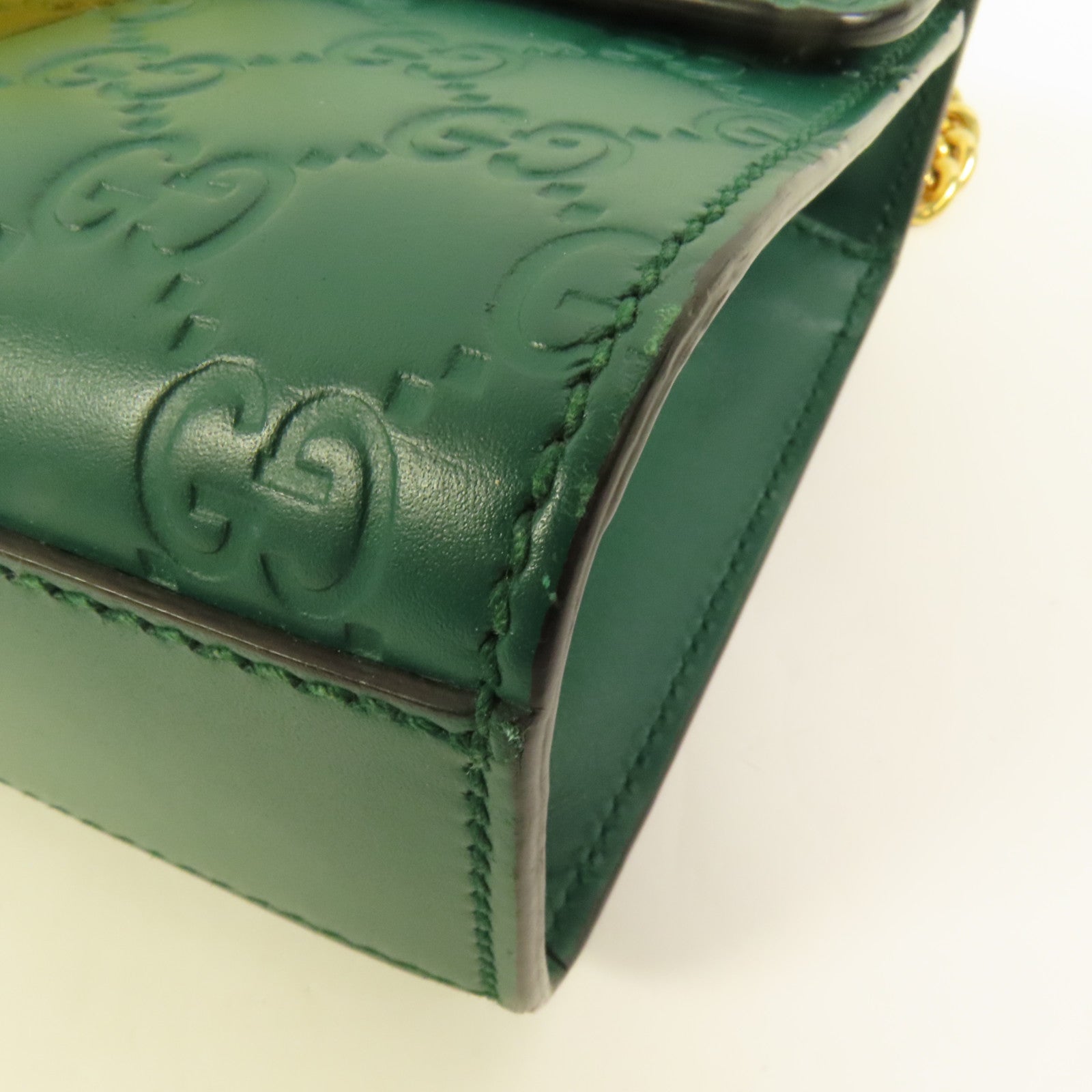 GUCCI 牛皮皮革Padlock金扣鏈帶肩背袋