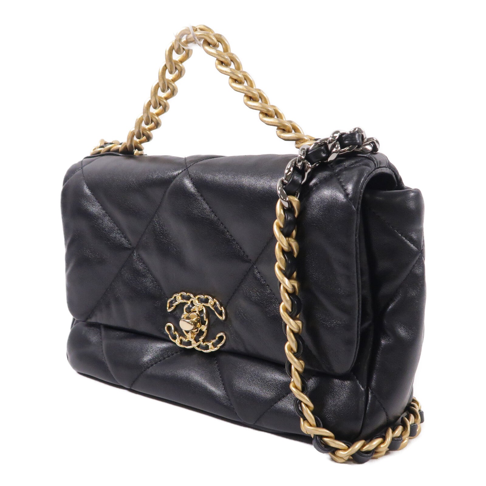 CHANEL 羊皮皮革C19 Small鏈帶肩背袋