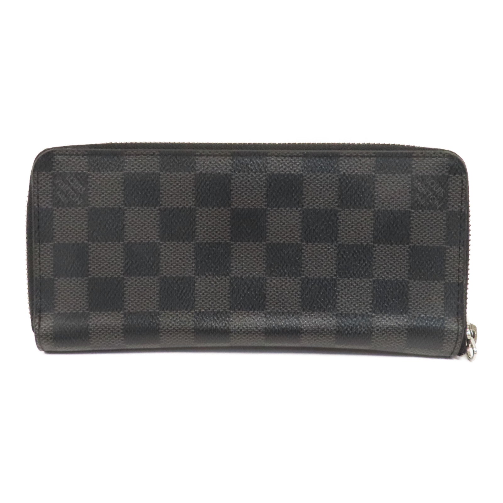 LOUIS VUITTON 【激減優惠】Damier Graphite Zippy Vertical Long Wallet銀扣拉鍊長錢包黑色