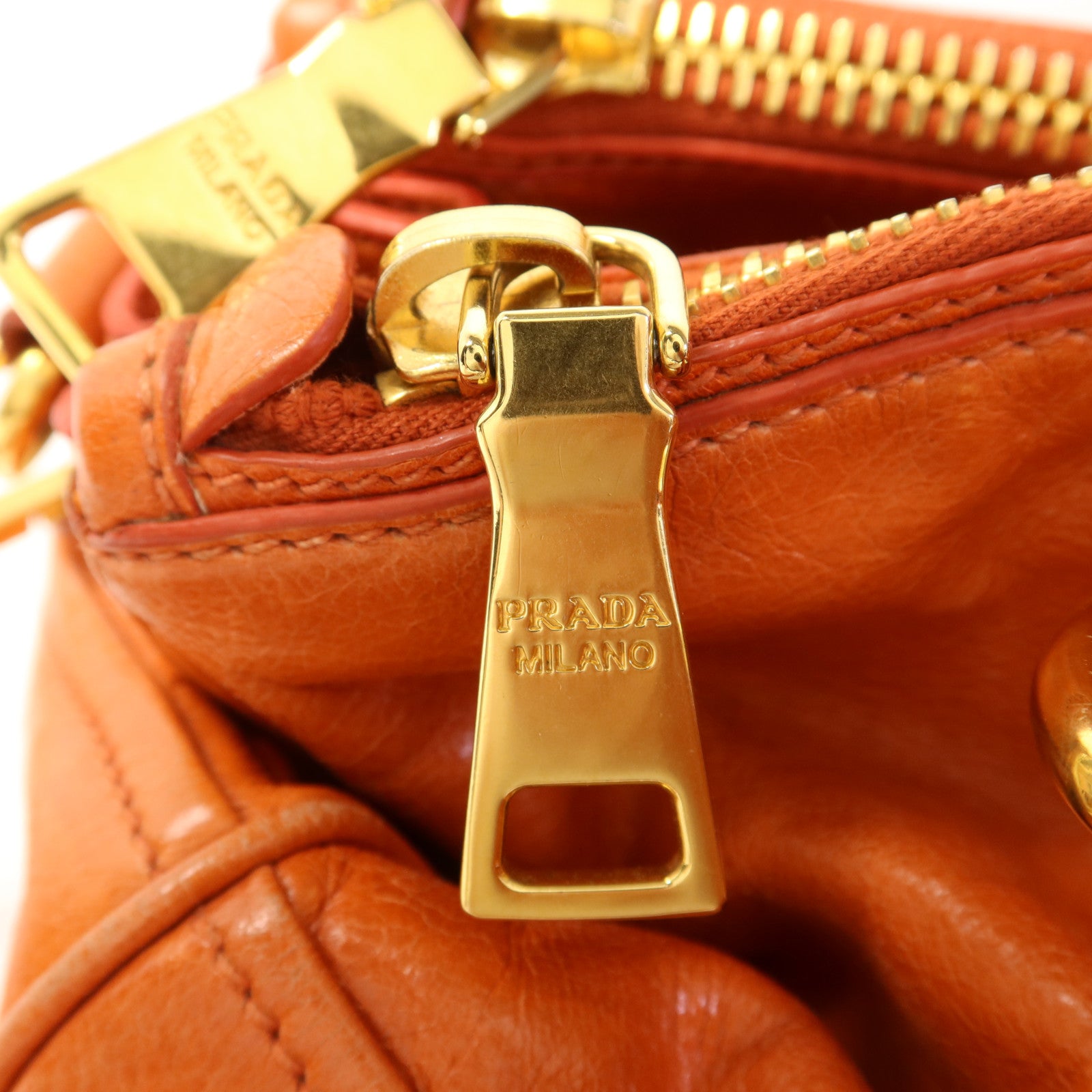 PRADA 牛皮皮革2 Way Shoulder Bag金扣手挽肩背兩用袋