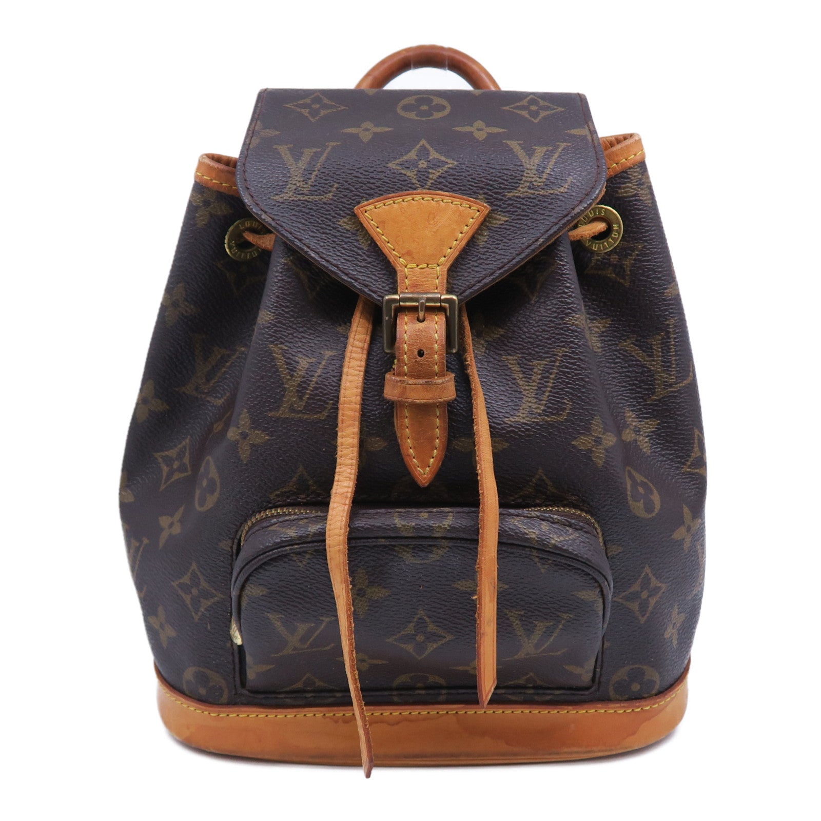 LOUIS VUITTON 【清倉大減價】Monogram Mini Montsouris金扣背包啡色