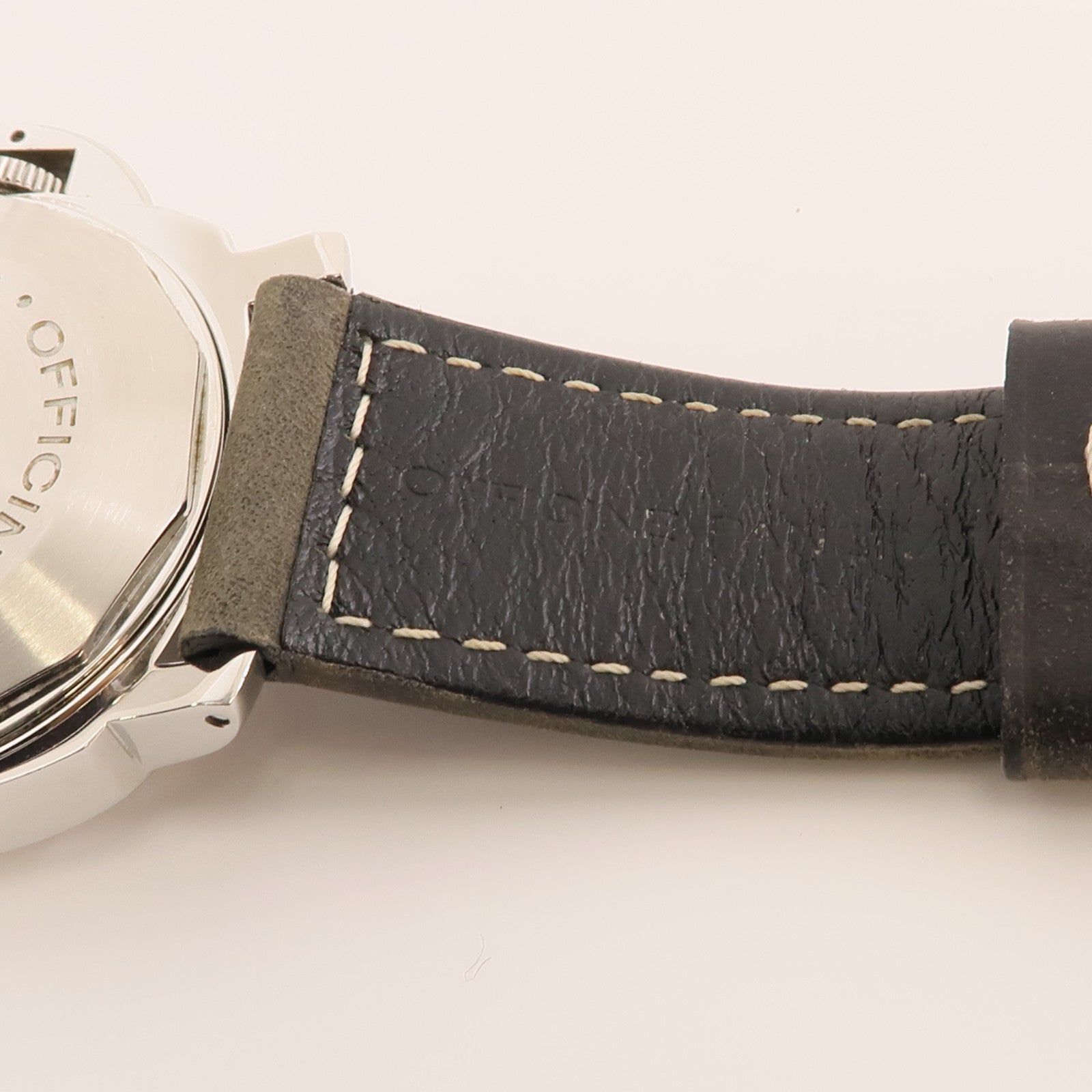 PANERAI Luminor Marina不鏽鋼/皮革帶手錶自動機芯黑色